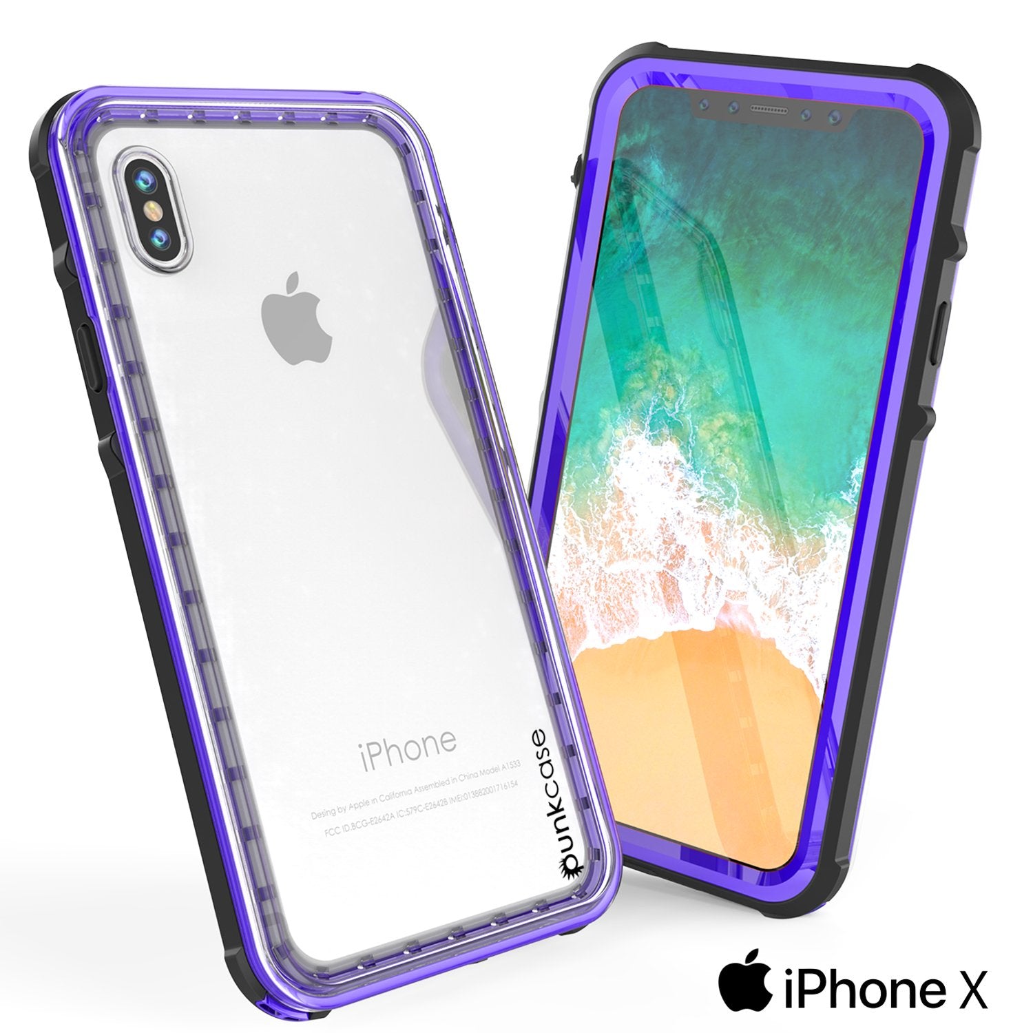 iPhone XS Case, PUNKCase [CRYSTAL SERIES] Protective IP68 Certified Cover [Purple]