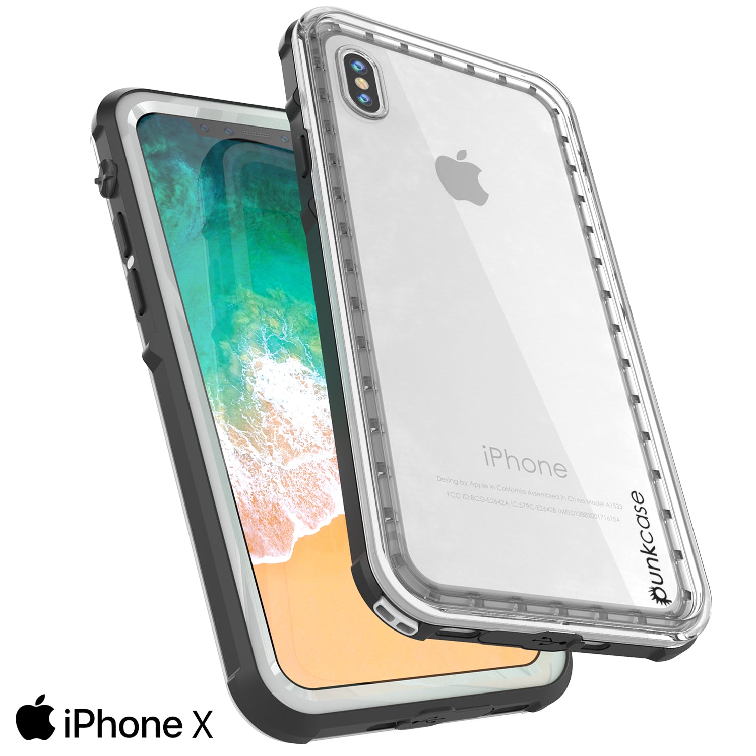 iPhone X Case, PUNKCase [CRYSTAL SERIES] Protective IP68 Certified, Ultra Slim Fit [White]