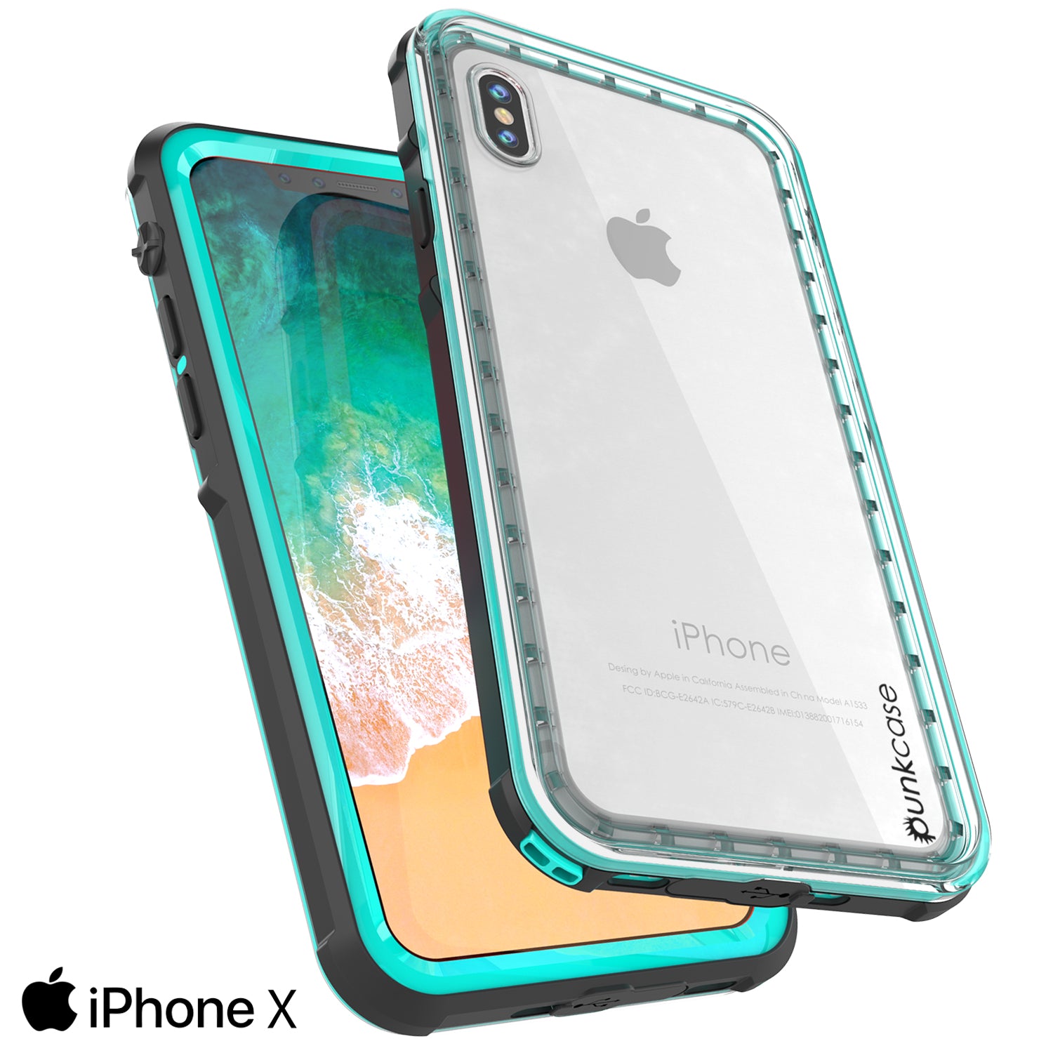 iPhone X Case, PUNKCase [CRYSTAL SERIES] Protective IP68 Certified, Ultra Slim Fit [TEAL]