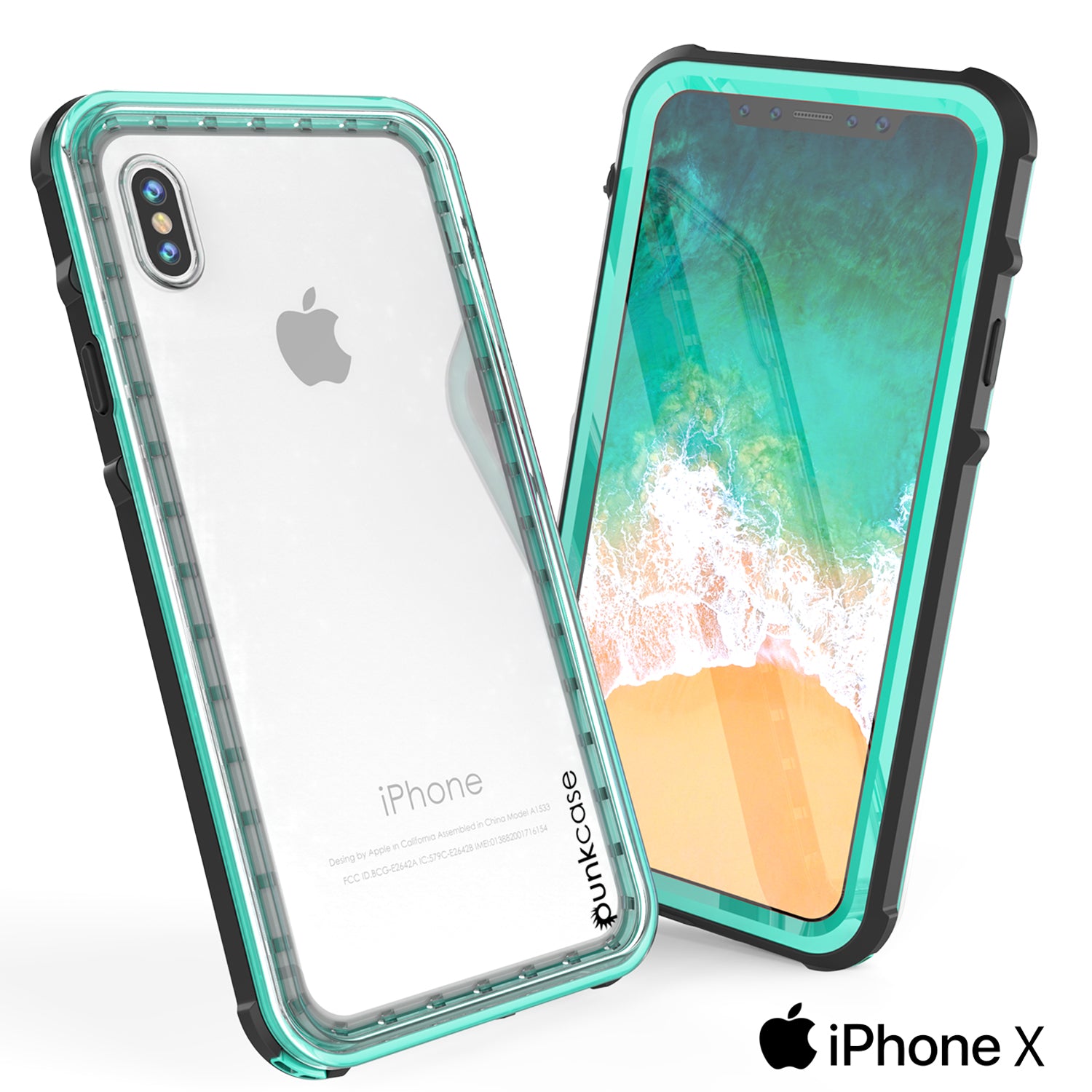 iPhone X Case, PUNKCase [CRYSTAL SERIES] Protective IP68 Certified, Ultra Slim Fit [TEAL]