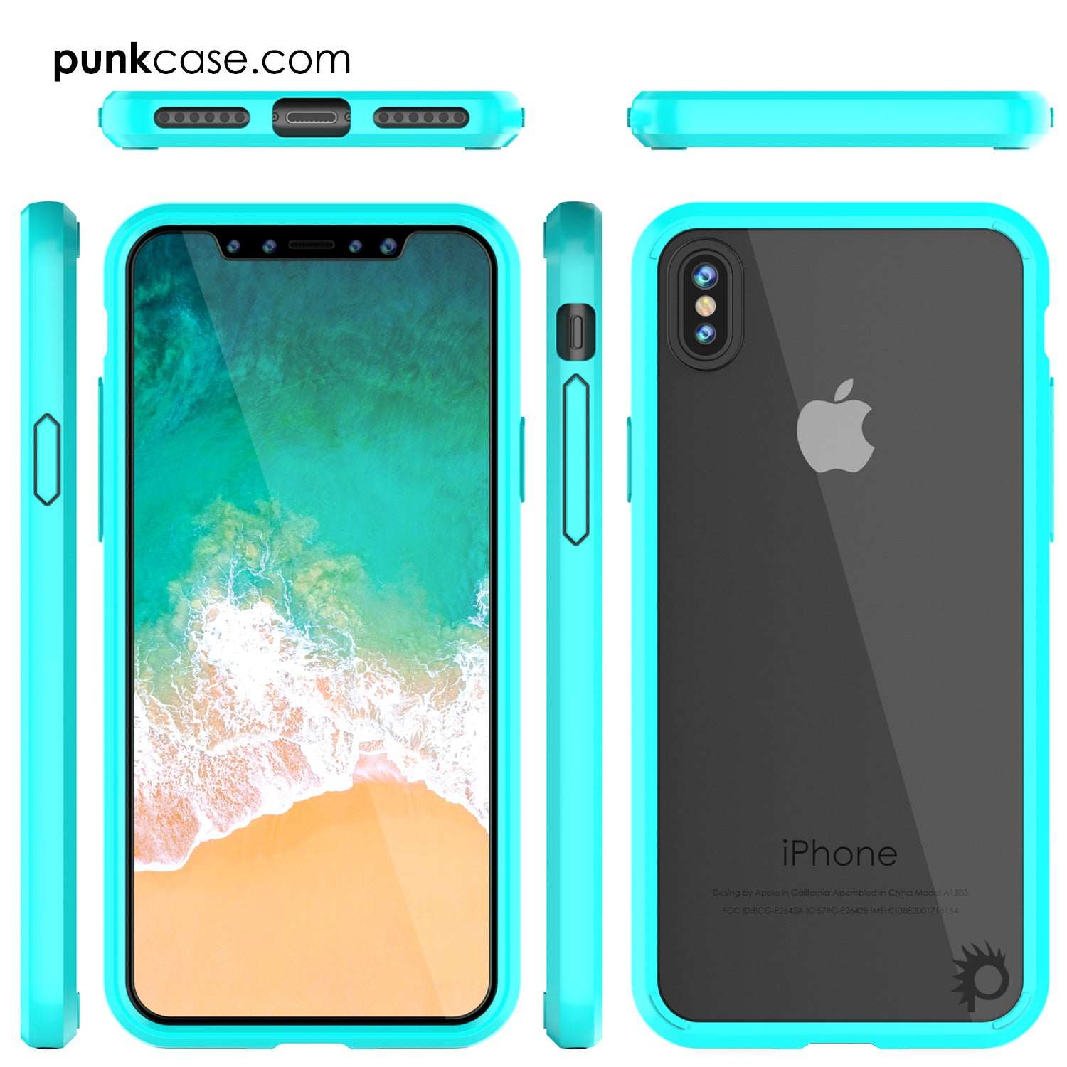 iPhone X Case, PUNKcase [LUCID 2.0 Series] [Slim Fit] Armor Cover W/Integrated Anti-Shock System [Teal]