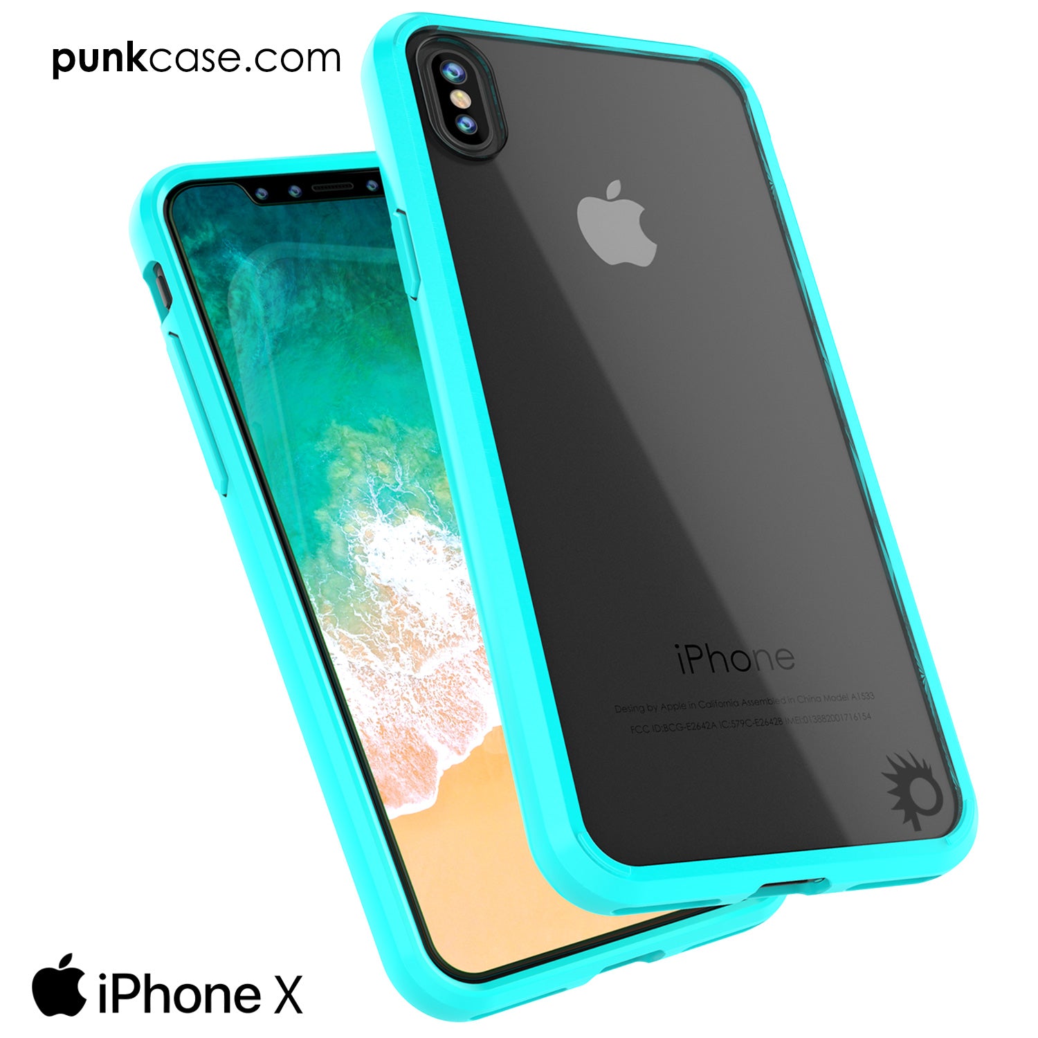 iPhone X Case, PUNKcase [LUCID 2.0 Series] [Slim Fit] Armor Cover W/Integrated Anti-Shock System [Teal]