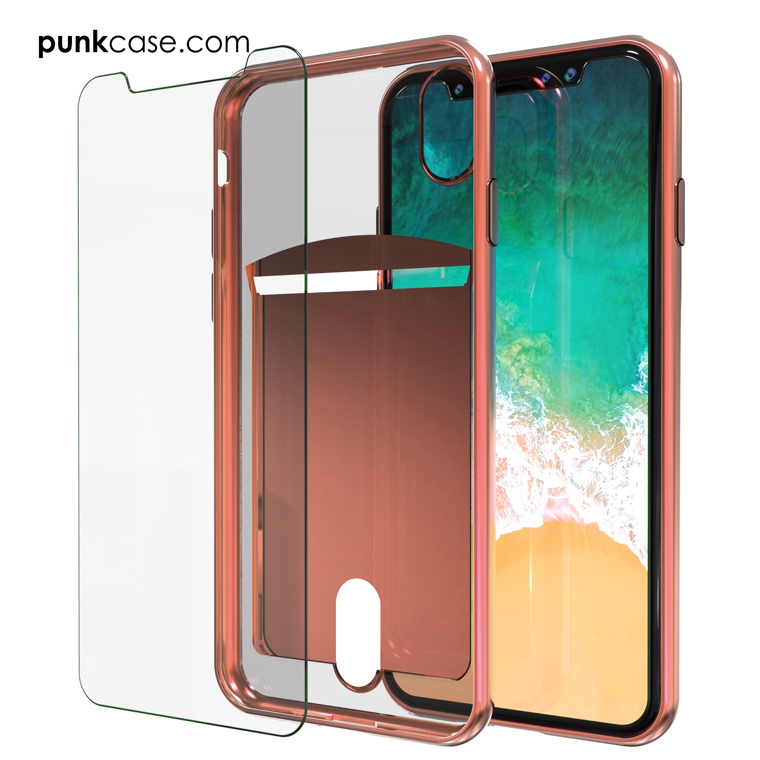iPhone X Case, PUNKcase [LUCID Series] Slim Fit Protective Dual Layer Armor Cover [Rose Pink]