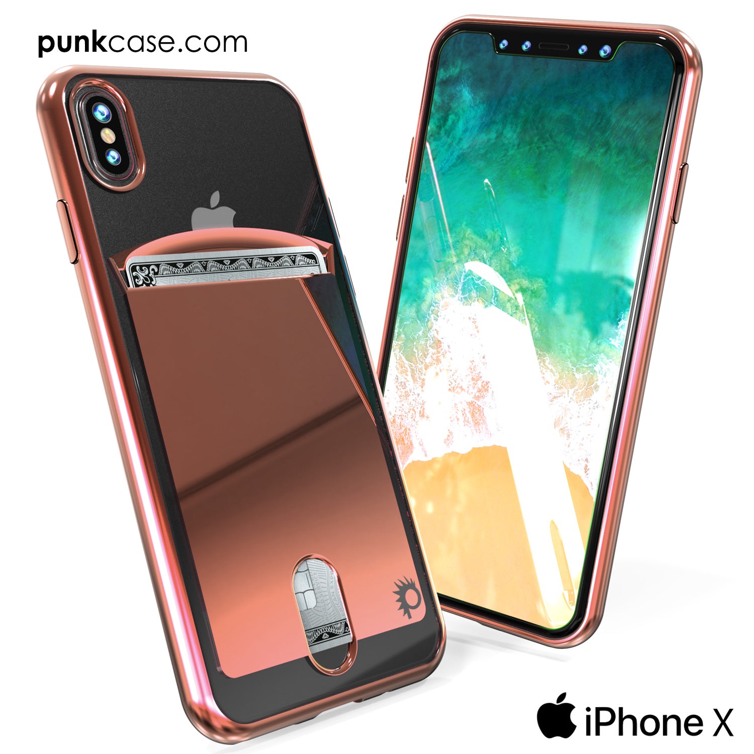 iPhone X Case, PUNKcase [LUCID Series] Slim Fit Protective Dual Layer Armor Cover [Rose Pink]