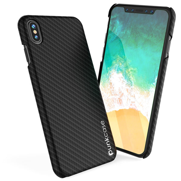 iPhone X Case, Punkcase CarbonShield, Heavy Duty & Ultra Thin 2 Piece Dual Layer [shockproof]