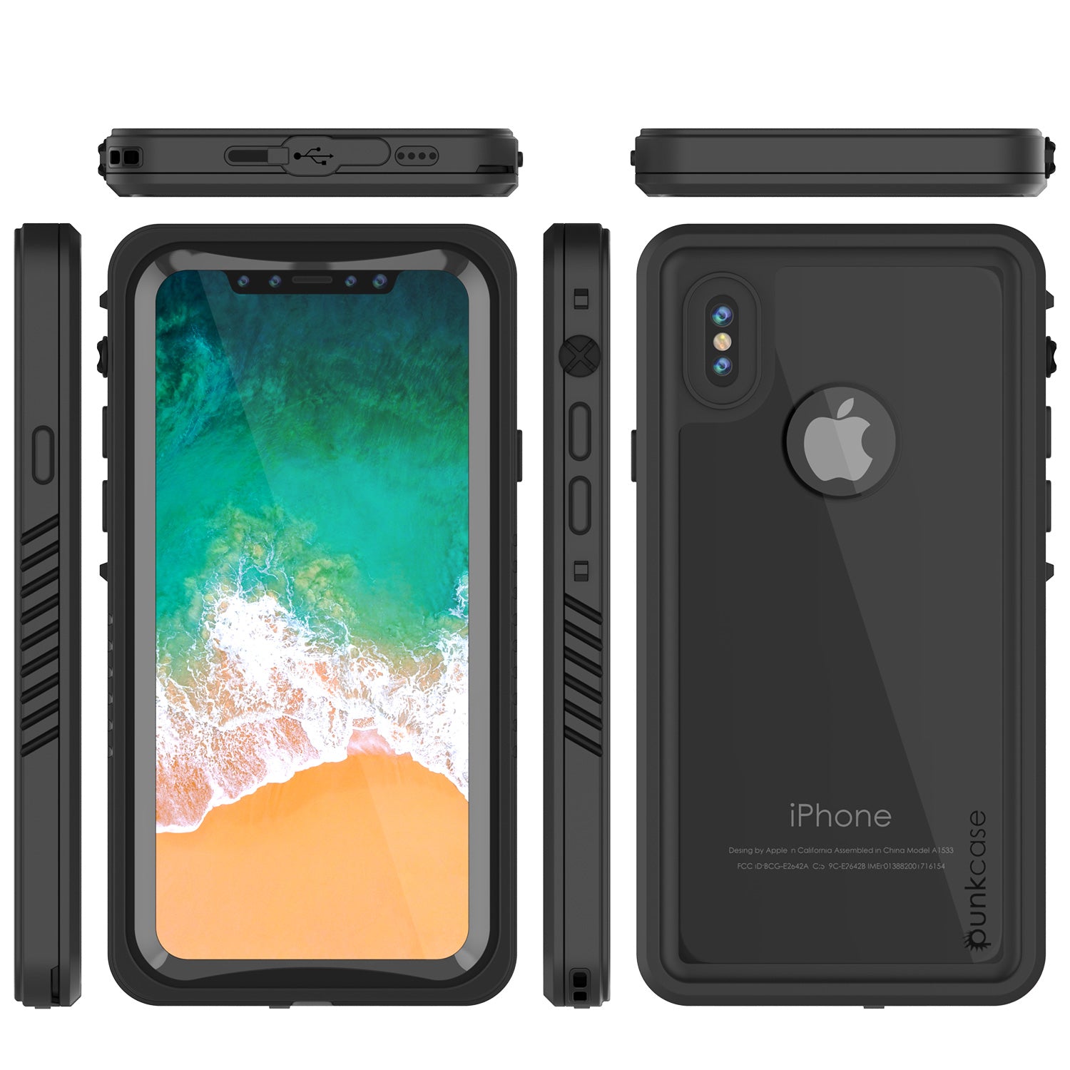 iPhone X Case, Punkcase [Extreme Series] [Slim Fit] [IP68 Certified] [BLACK]