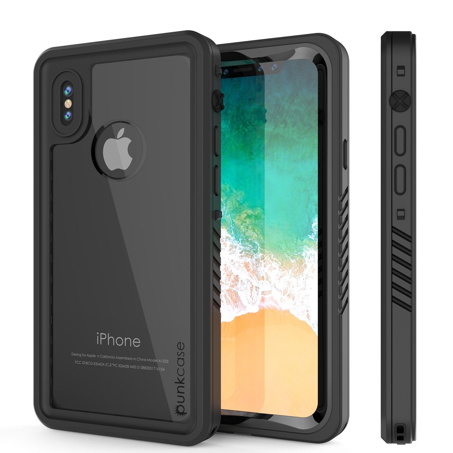 iPhone Xs Max Waterproof Case, Punkcase [Extreme Series] Armor Cover w/ Built in Screen Protector [Black]