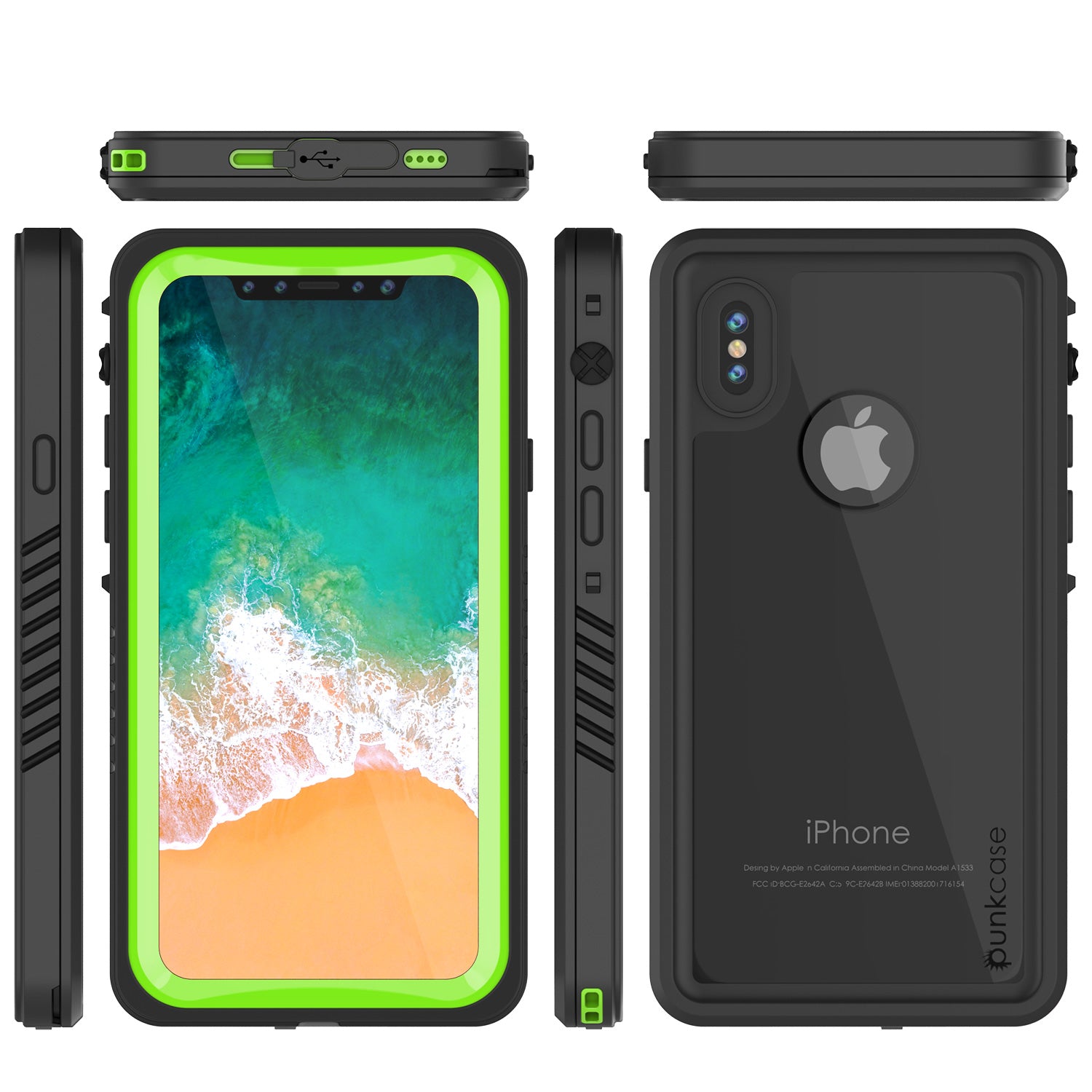 iPhone X Case, Punkcase [Extreme Series] [Slim Fit] [IP68 Certified] [Light Green]