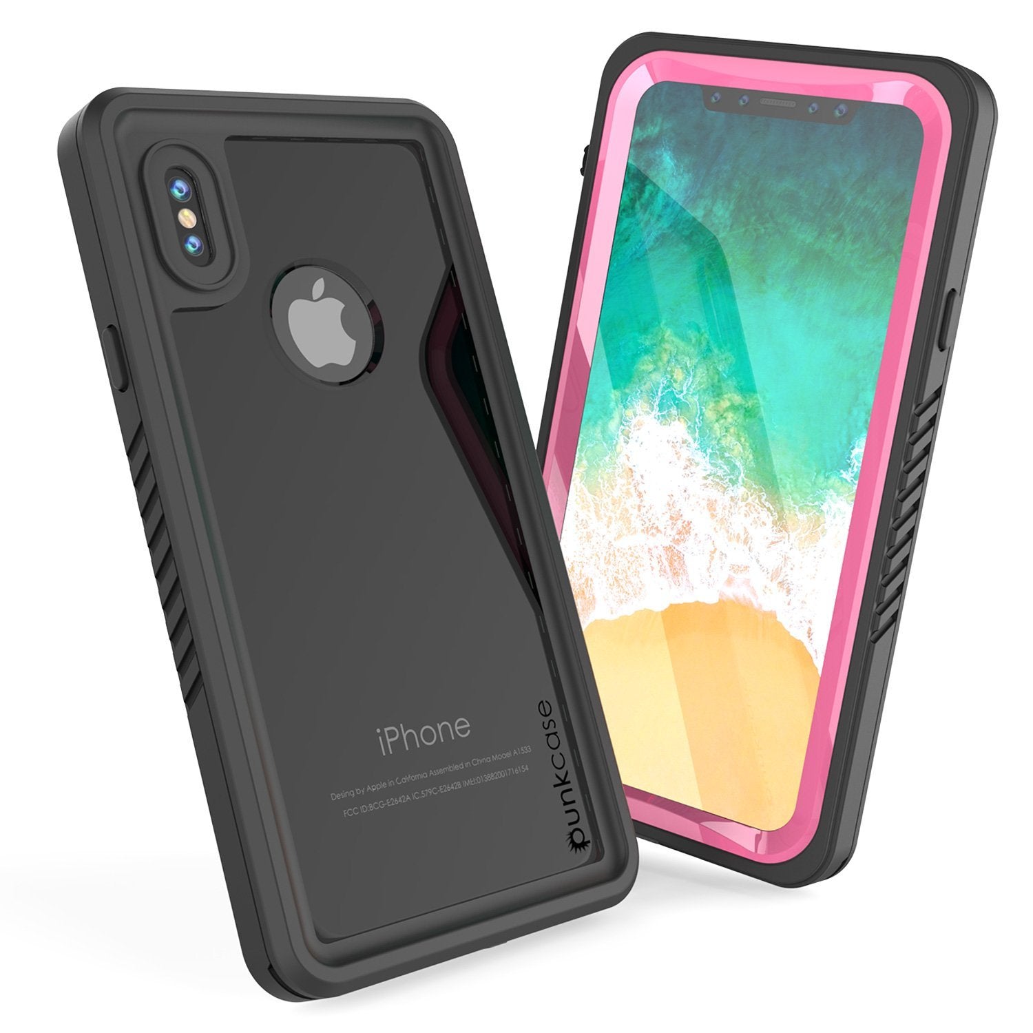 iPhone XS Max Waterproof Case, Punkcase [Extreme Series] Armor Cover W/ Built In Screen Protector [Pink]