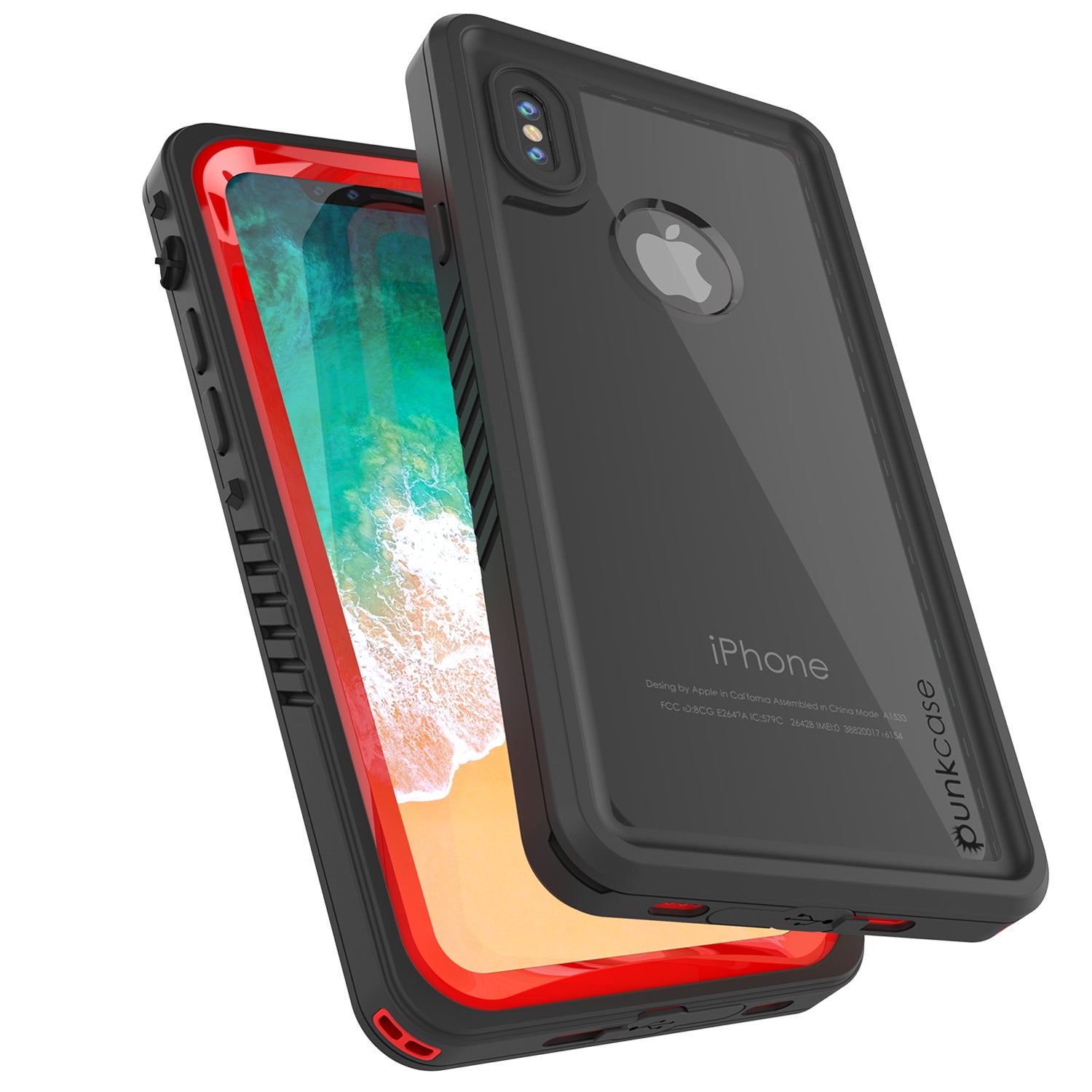 iPhone X Case, Punkcase [Extreme Series] [Slim Fit] [IP68 Certified] [Red]