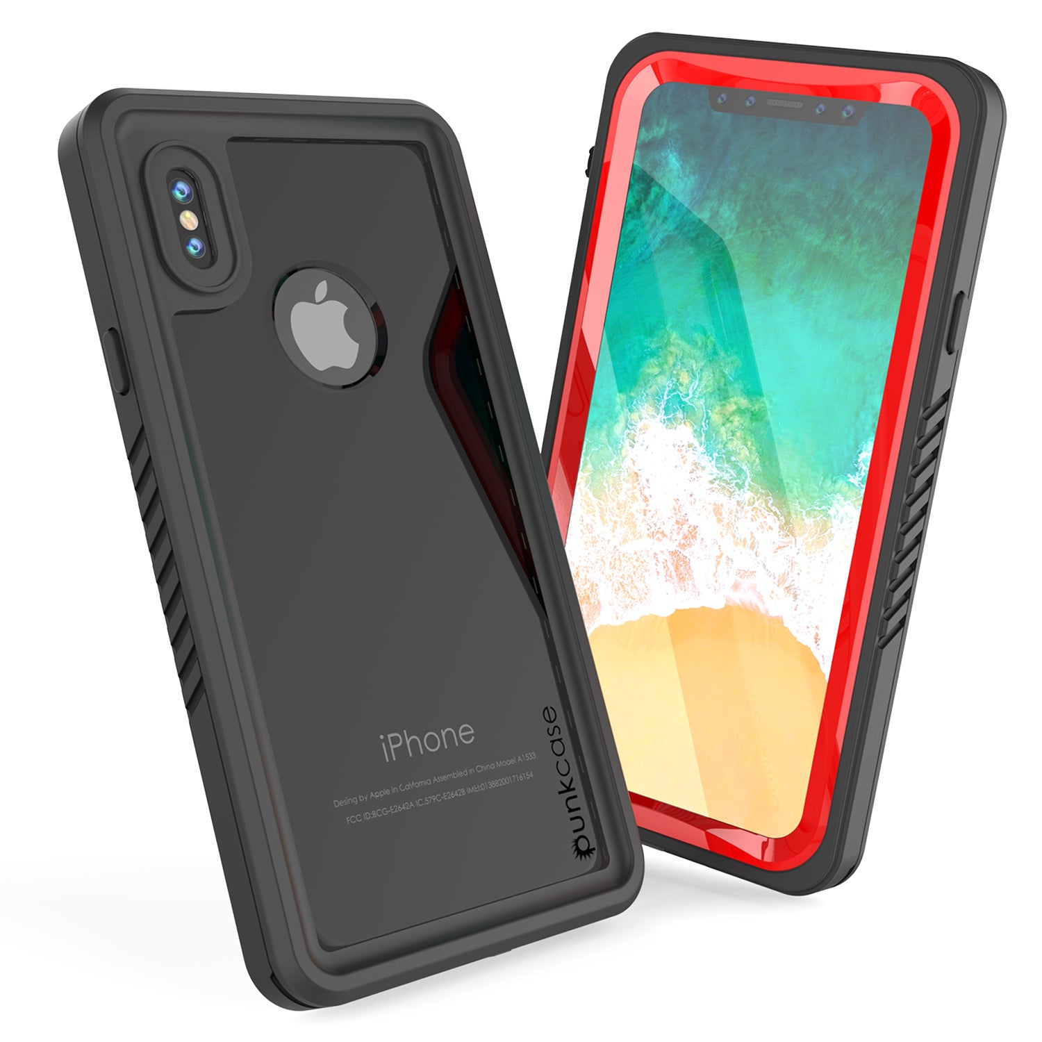 iPhone X Case, Punkcase [Extreme Series] [Slim Fit] [IP68 Certified] [Red]