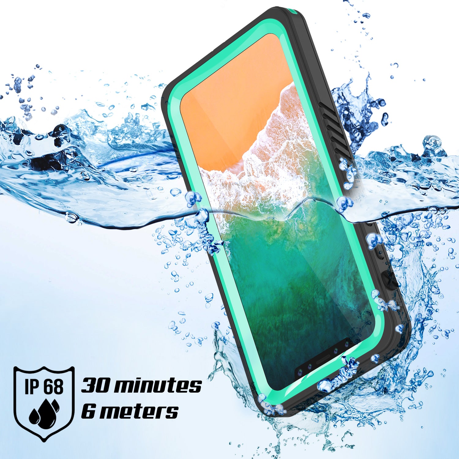 iPhone X Case, Punkcase [Extreme Series] [Slim Fit] [IP68 Certified] [Teal]