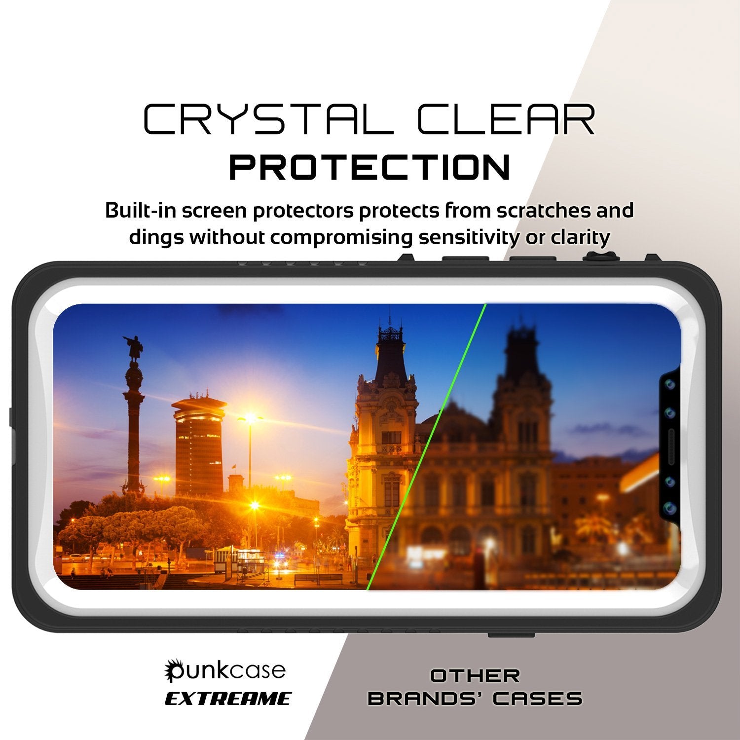 iPhone XS Max Waterproof Case, Punkcase [Extreme Series] Armor Cover W/ Built In Screen Protector [White]