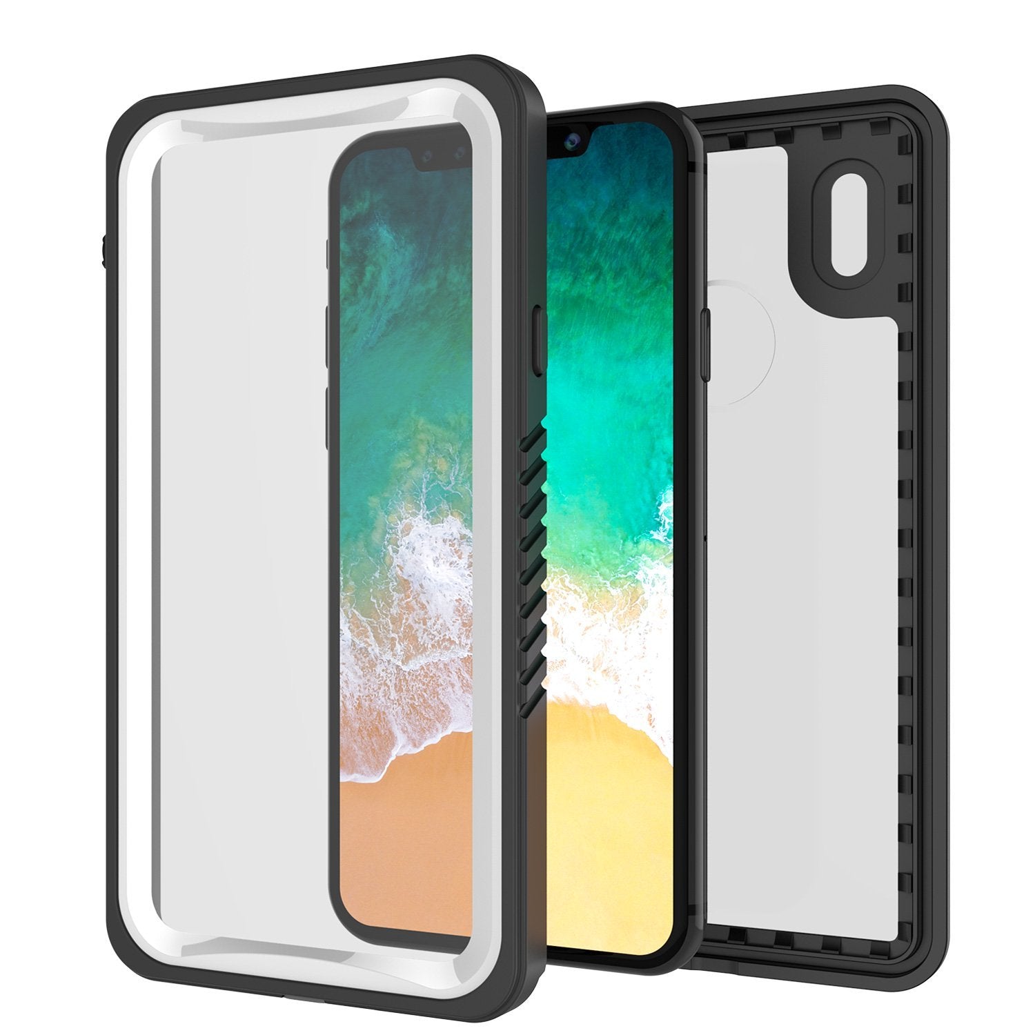 iPhone XS Max Waterproof Case, Punkcase [Extreme Series] Armor Cover W/ Built In Screen Protector [White]