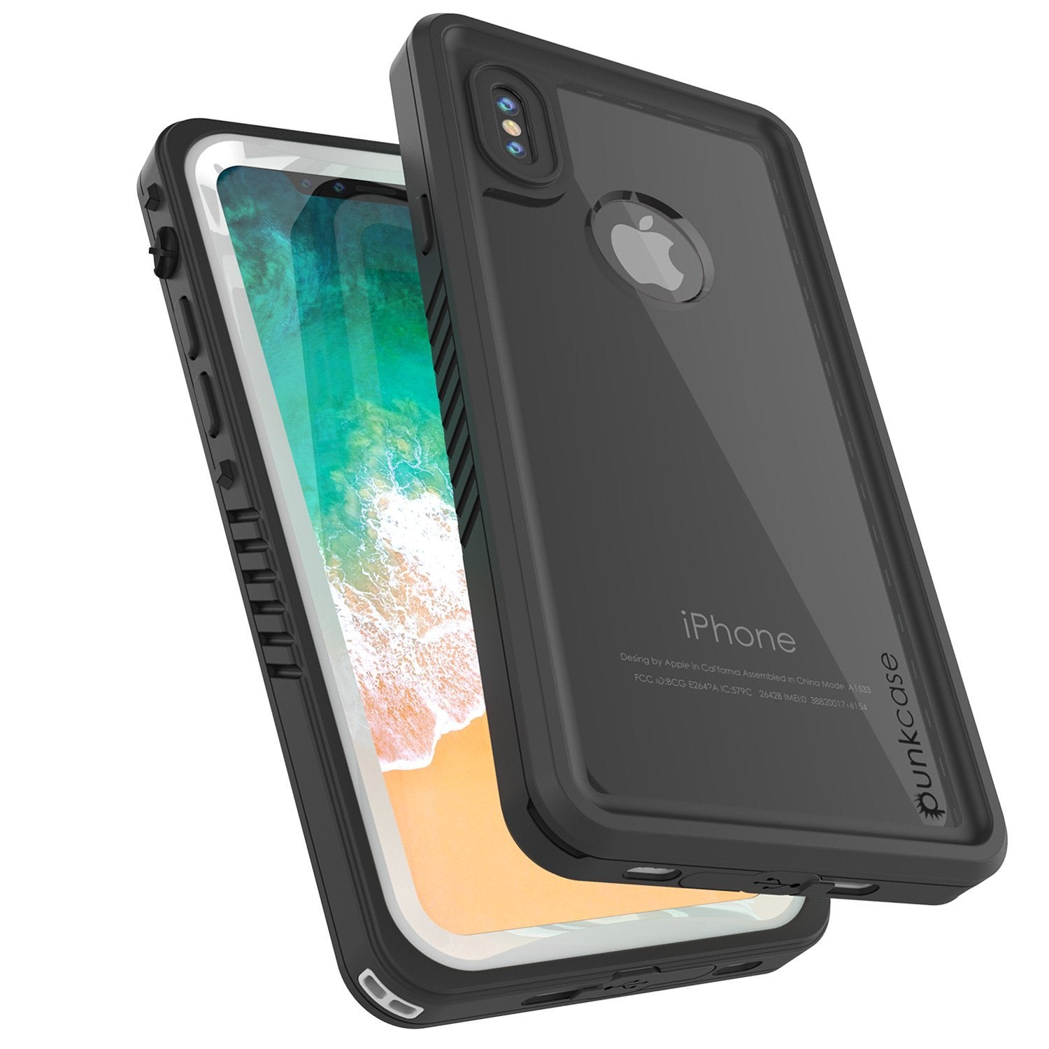 iPhone XS Max Waterproof Case, Punkcase [Extreme Series] Armor Cover W/ Built In Screen Protector [White]