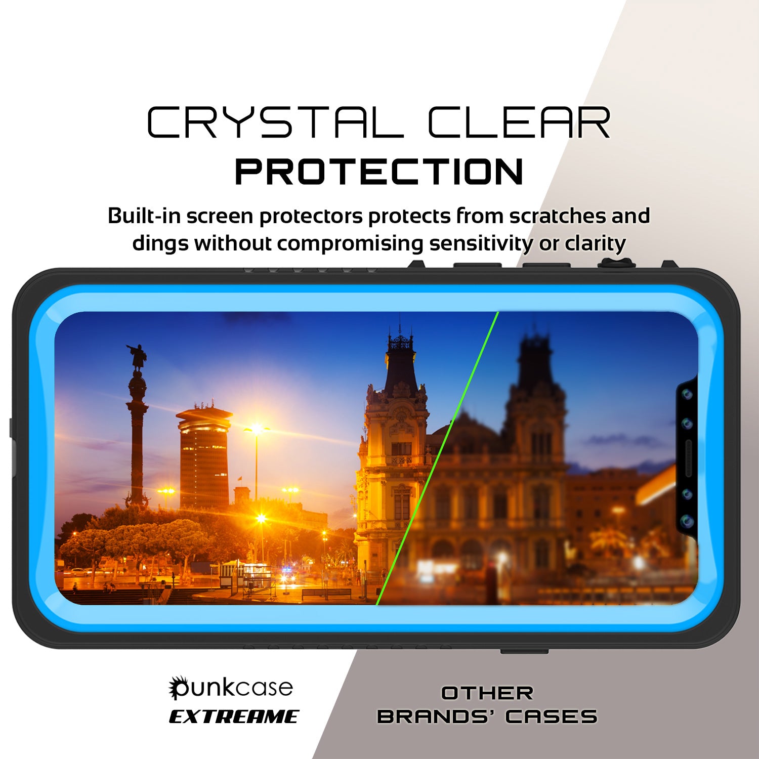 iPhone X Case, Punkcase [Extreme Series] [Slim Fit] [IP68 Certified] [Light Blue]