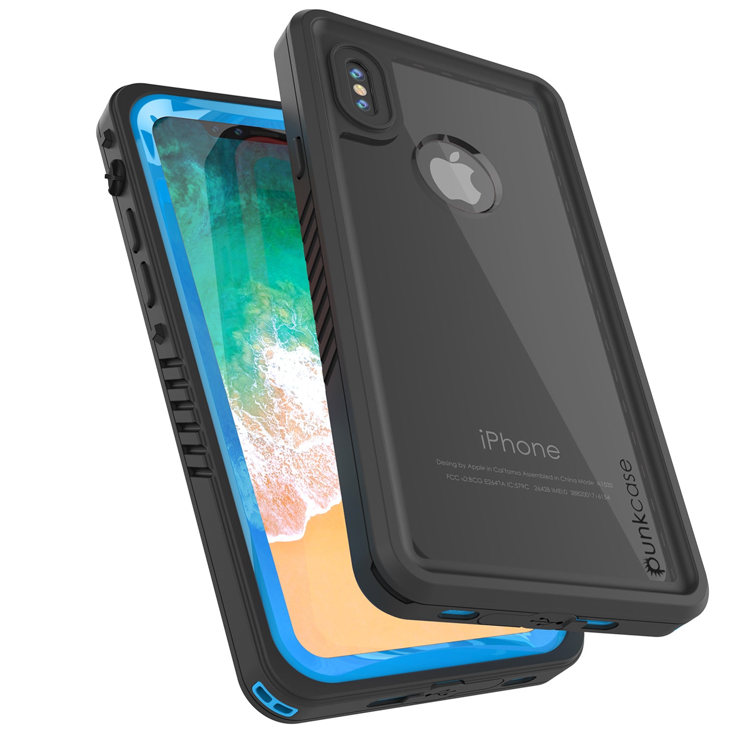 iPhone X Case, Punkcase [Extreme Series] [Slim Fit] [IP68 Certified] [Light Blue]