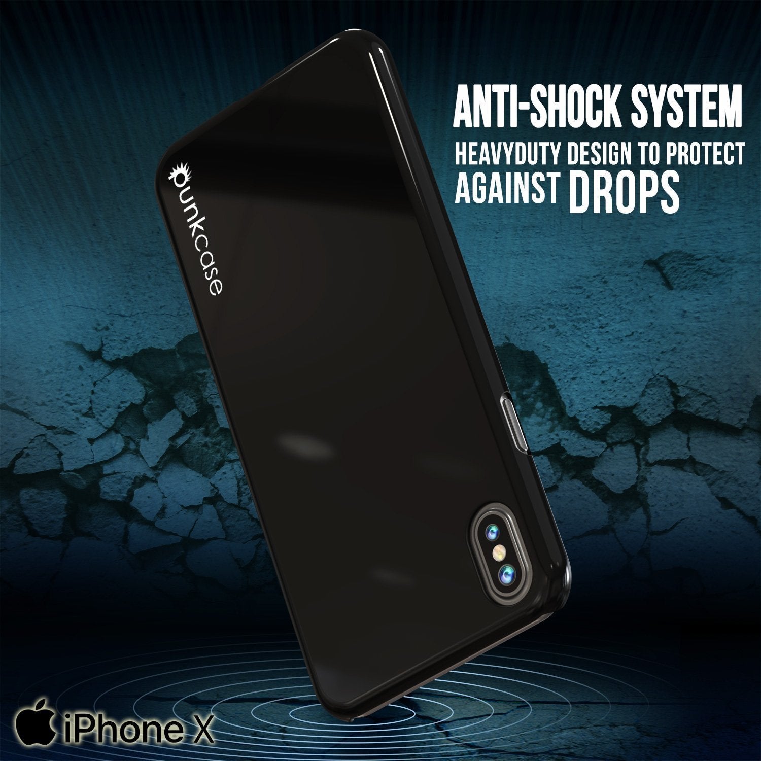 iPhone X Case, Punkcase [Solid Series] Ultra Thin Cover [shockproof] [dirtproof] for Apple iPhone 10 [jet black]