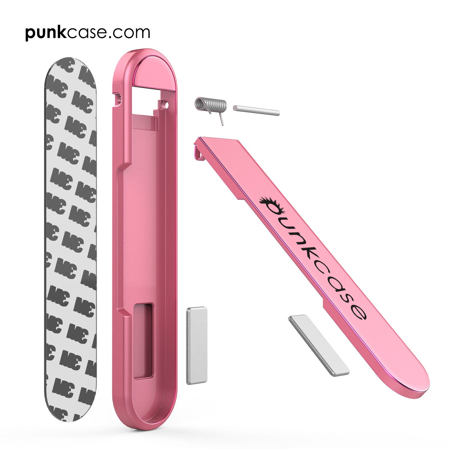 PUNKCASE FlickStick Universal Cell Phone Kickstand for all Mobile Phones & Cases with Flat Backs, One Finger Operation (Pink)