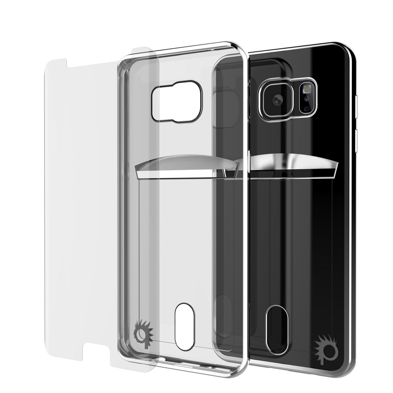 Galaxy S7 Case, PUNKCASE® LUCID Silver Series | Card Slot | SHIELD Screen Protector | Ultra fit
