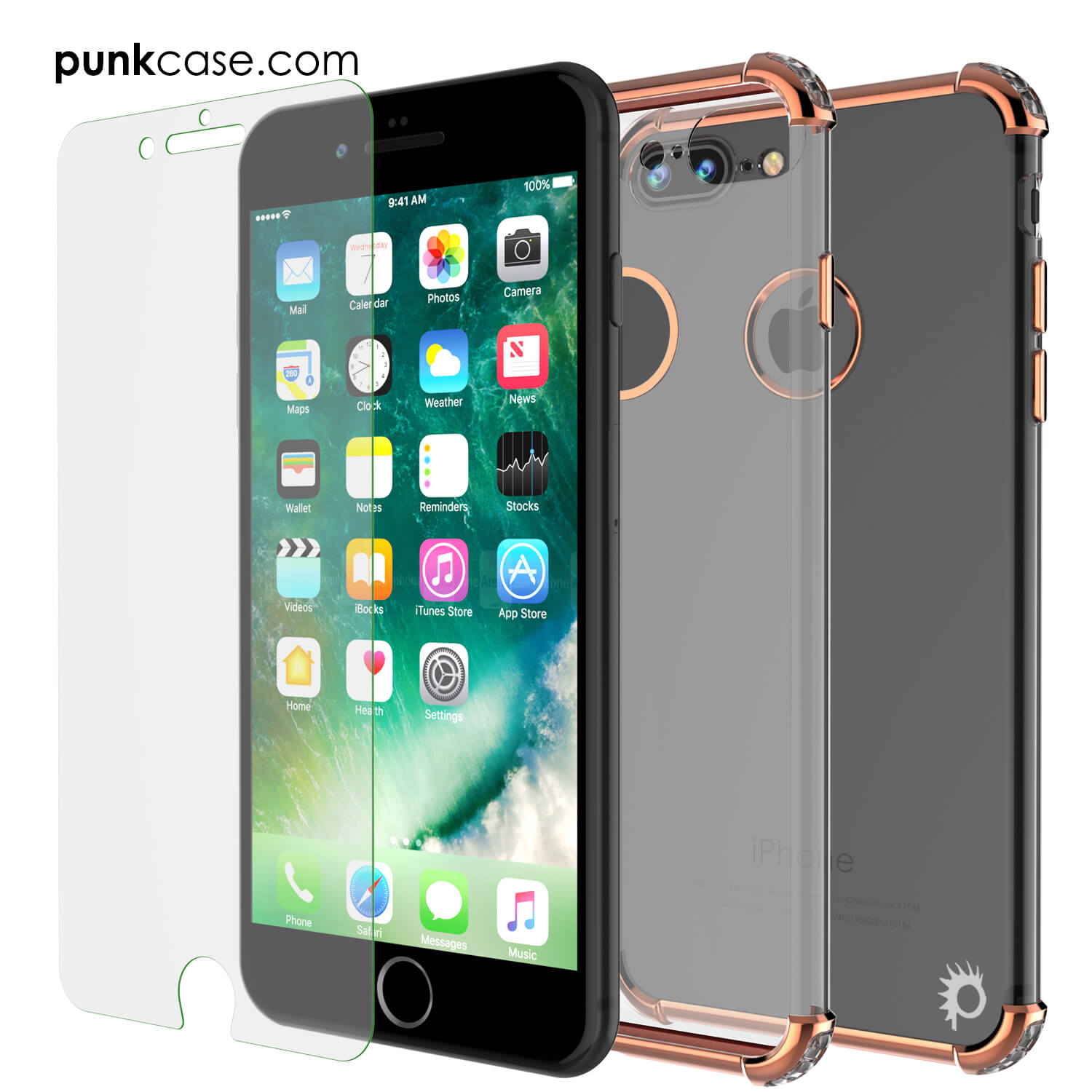 iPhone 8 PLUS Case, Punkcase BLAZE RoseGold Series Protective Cover W/ PunkShield Screen Protector