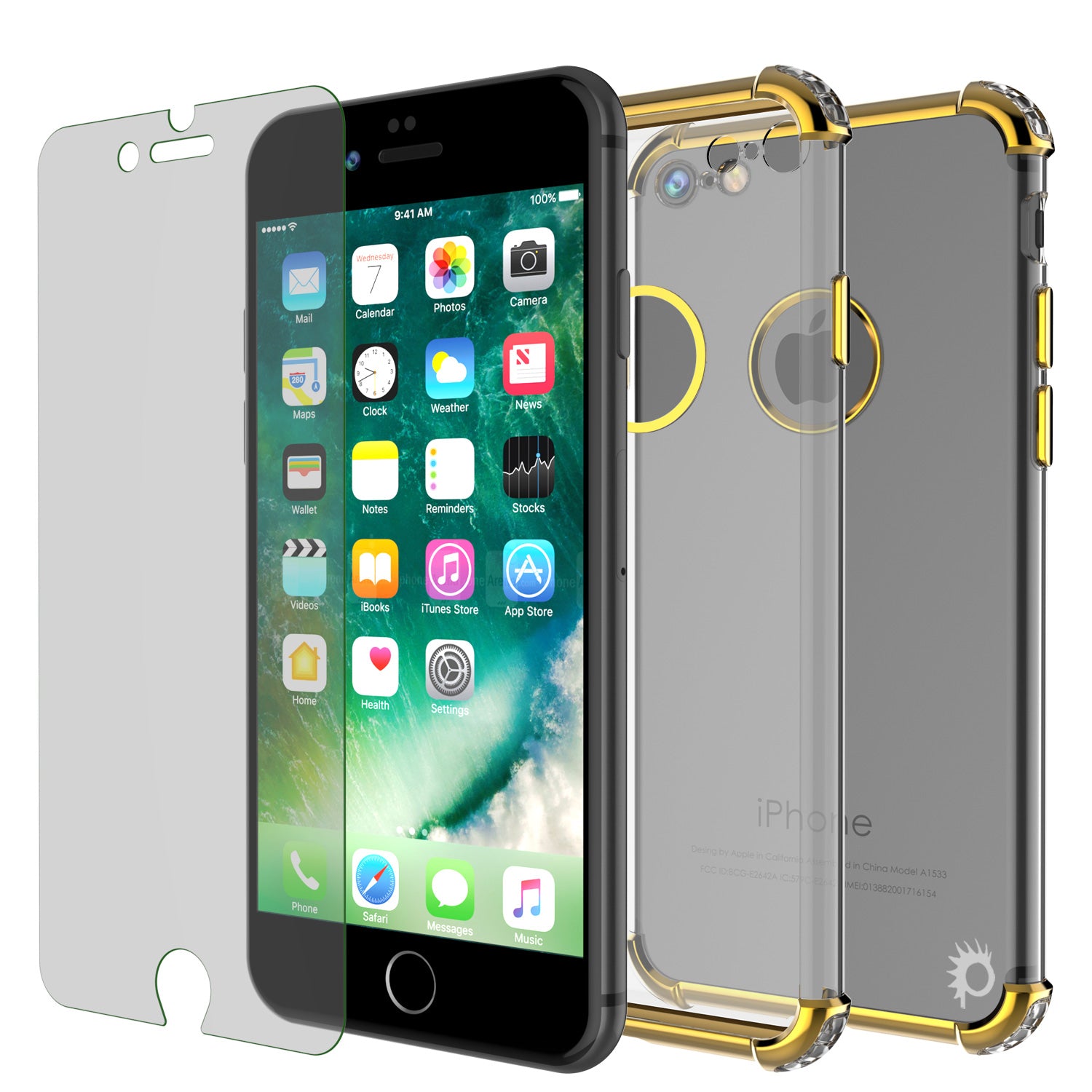 iPhone 8 Case, Punkcase [BLAZE Gold SERIES] Protective Cover W/ PunkShield Screen Protector