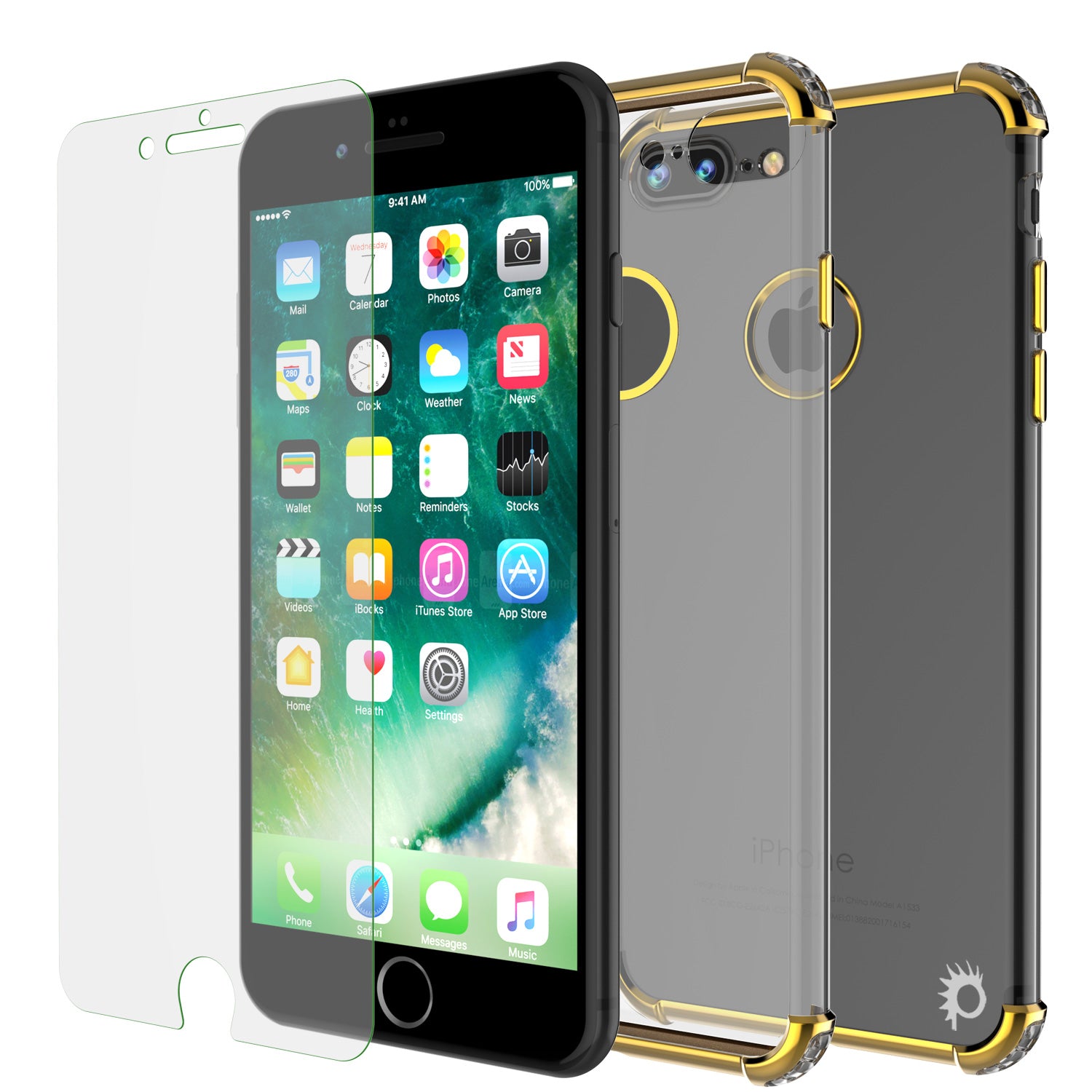 iPhone 8 PLUS Case, Punkcase BLAZE Gold Series Protective Cover W/ PunkShield Screen Protector
