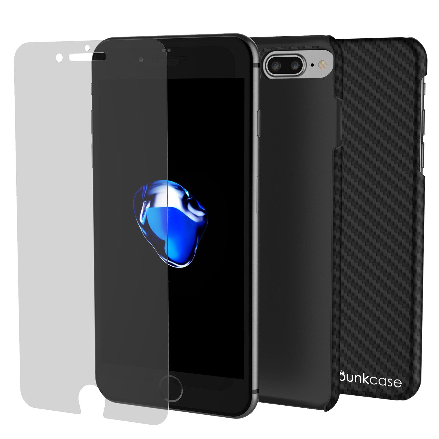 iPhone 8+ Plus Case, Punkcase CarbonShield, Heavy Duty & Ultra Thin 2 Piece  Carbon Fiber Cover [shockproof] [non slip] with 0.3mm Tempered Glass Screen  Protector for Apple iPhone 8/7s+ (jet black) – punkcase
