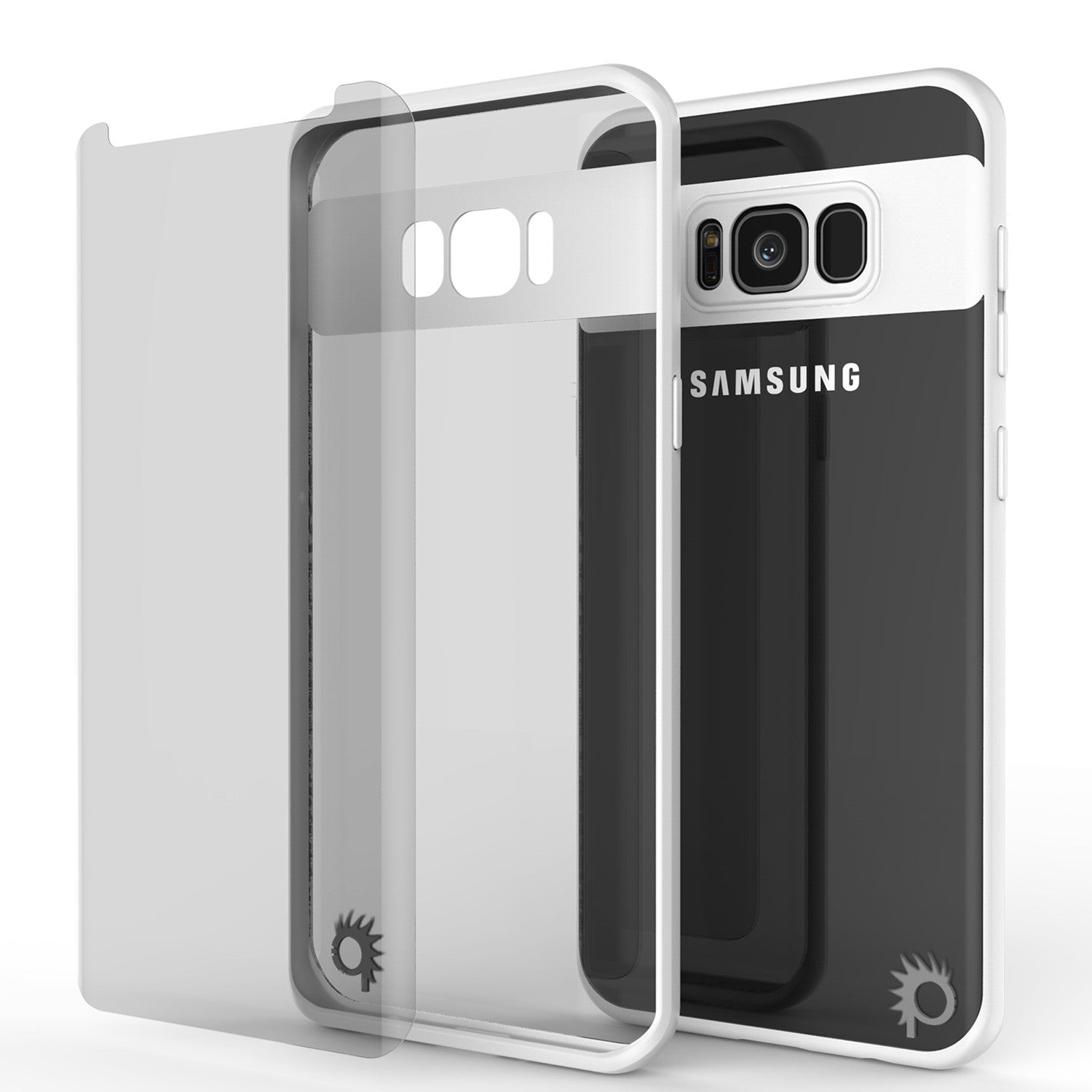 Galaxy S8 Case, Punkcase [MASK Series] [WHITE] Full Body Hybrid Dual Layer TPU Cover W/ Protective PUNKSHIELD Screen Protector