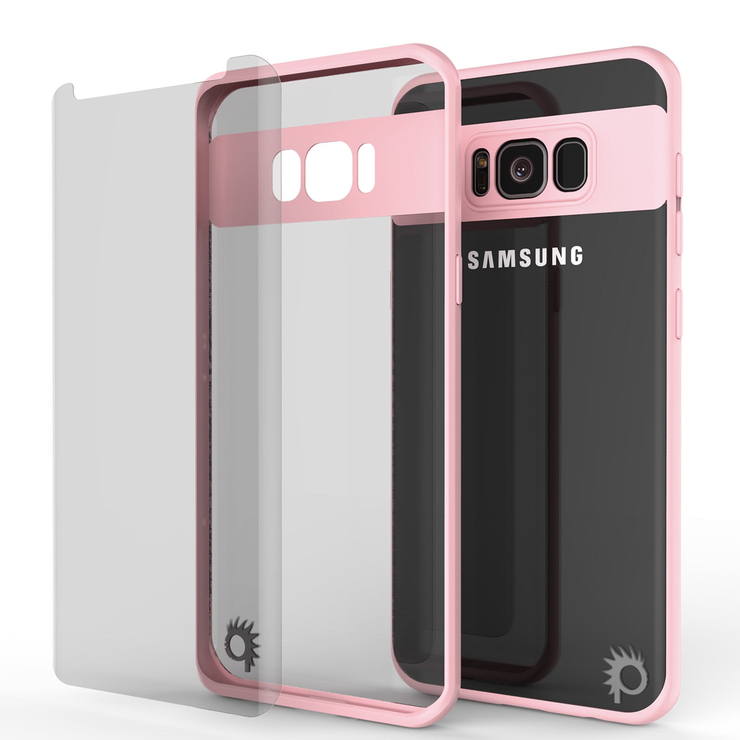 Galaxy S8 Plus Case, Punkcase [MASK Series] [PINK] Full Body Hybrid Dual Layer TPU Cover W/ Protective PUNKSHIELD Screen Protector