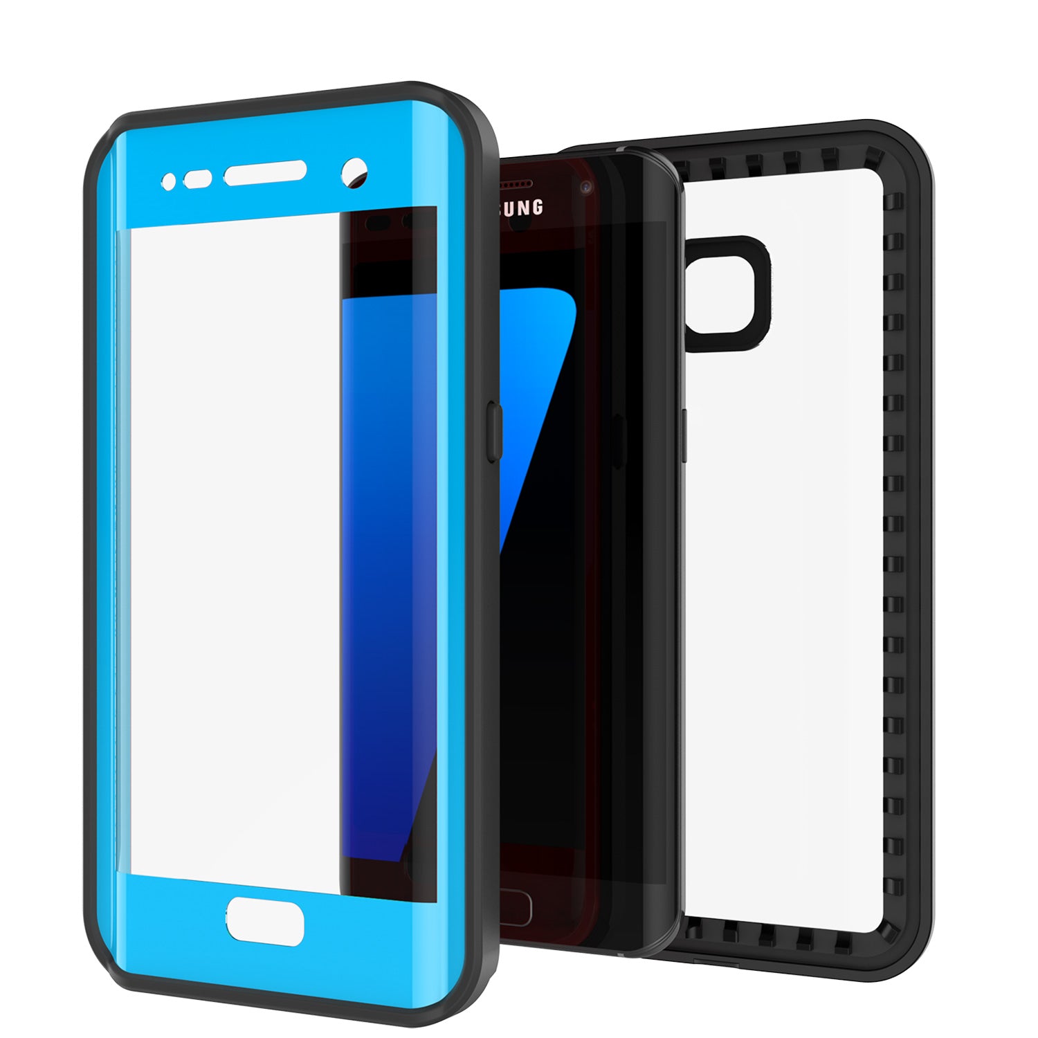 Galaxy S7 Edge Waterproof Case, Punkcase [Extreme Series] [Slim Fit] [IP68 Certified] Armor Cover W/ Built In Screen Protector [LIGHT BLUE]