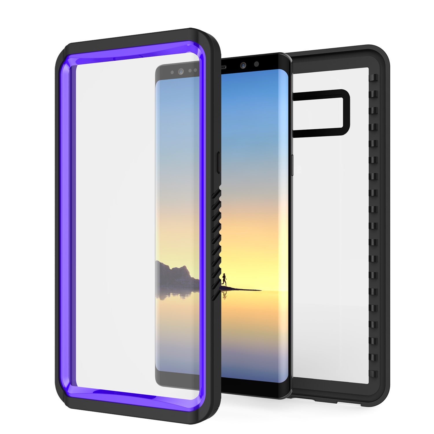 Galaxy Note 8 Anti-Shock Screen Protector Slim-Fit Case [Purple]