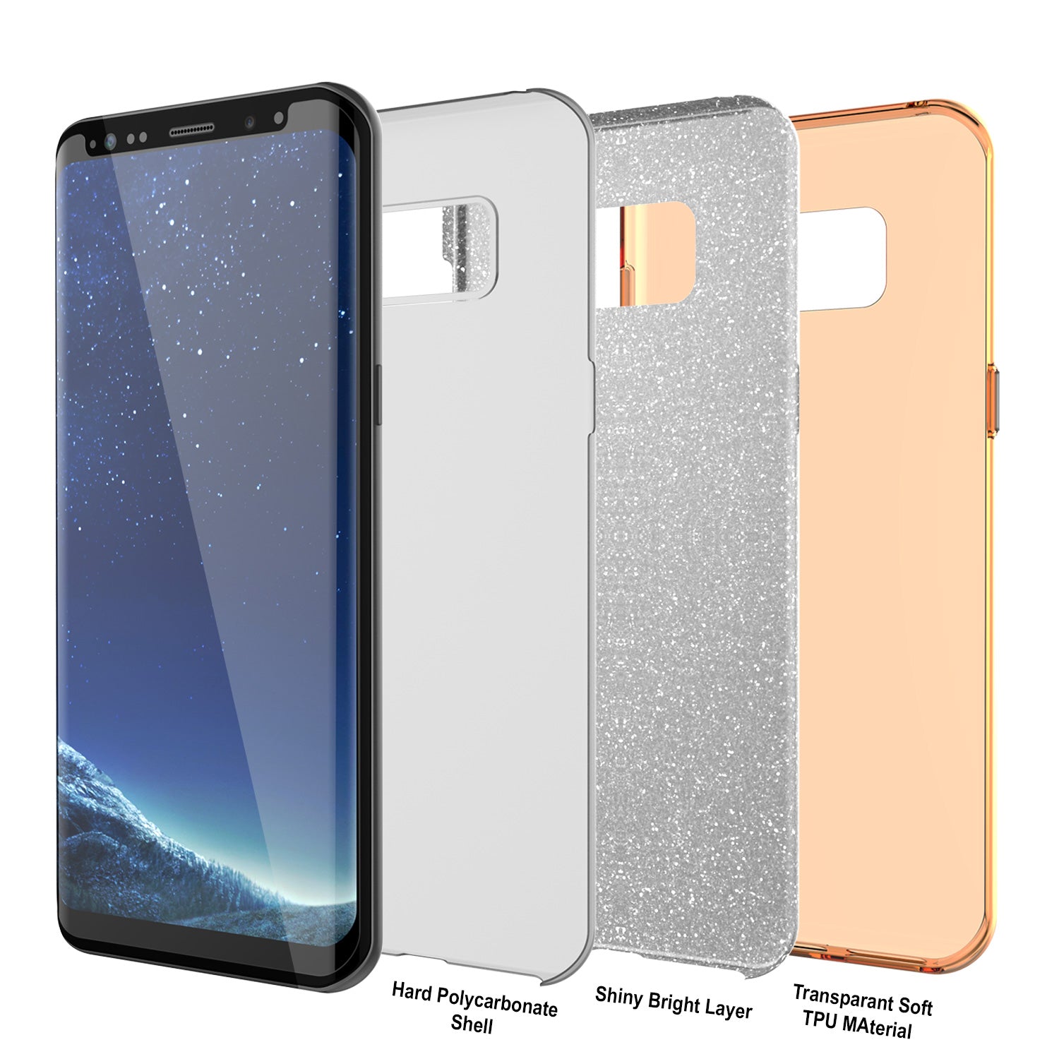 Galaxy S8 Plus Case, Punkcase Galactic 2.0 Series Ultra Slim Protective Armor TPU Cover [Gold]