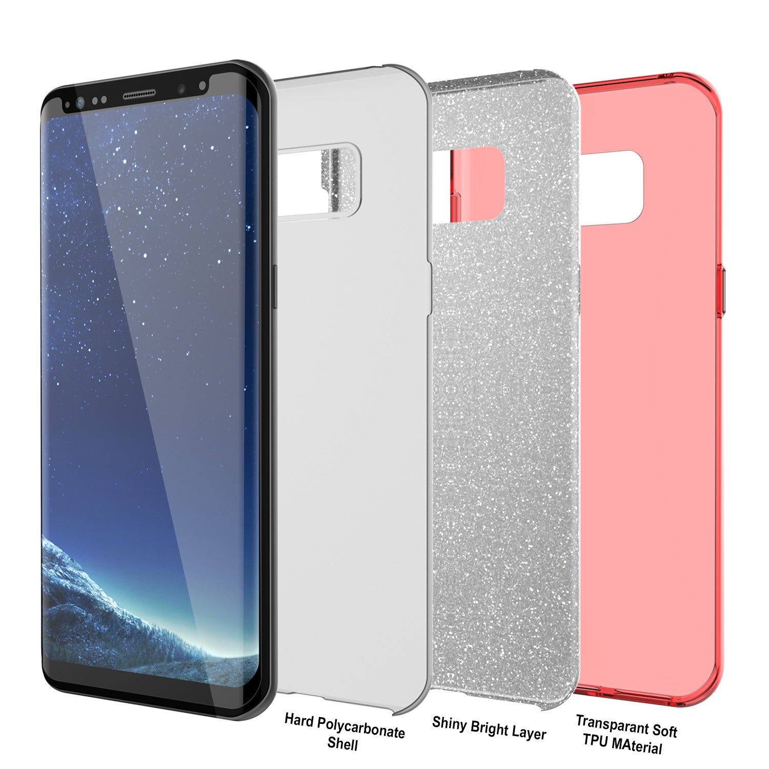 Galaxy S8 Plus Case, Punkcase Galactic 2.0 Series Ultra Slim Protective Armor TPU Cover [Red]