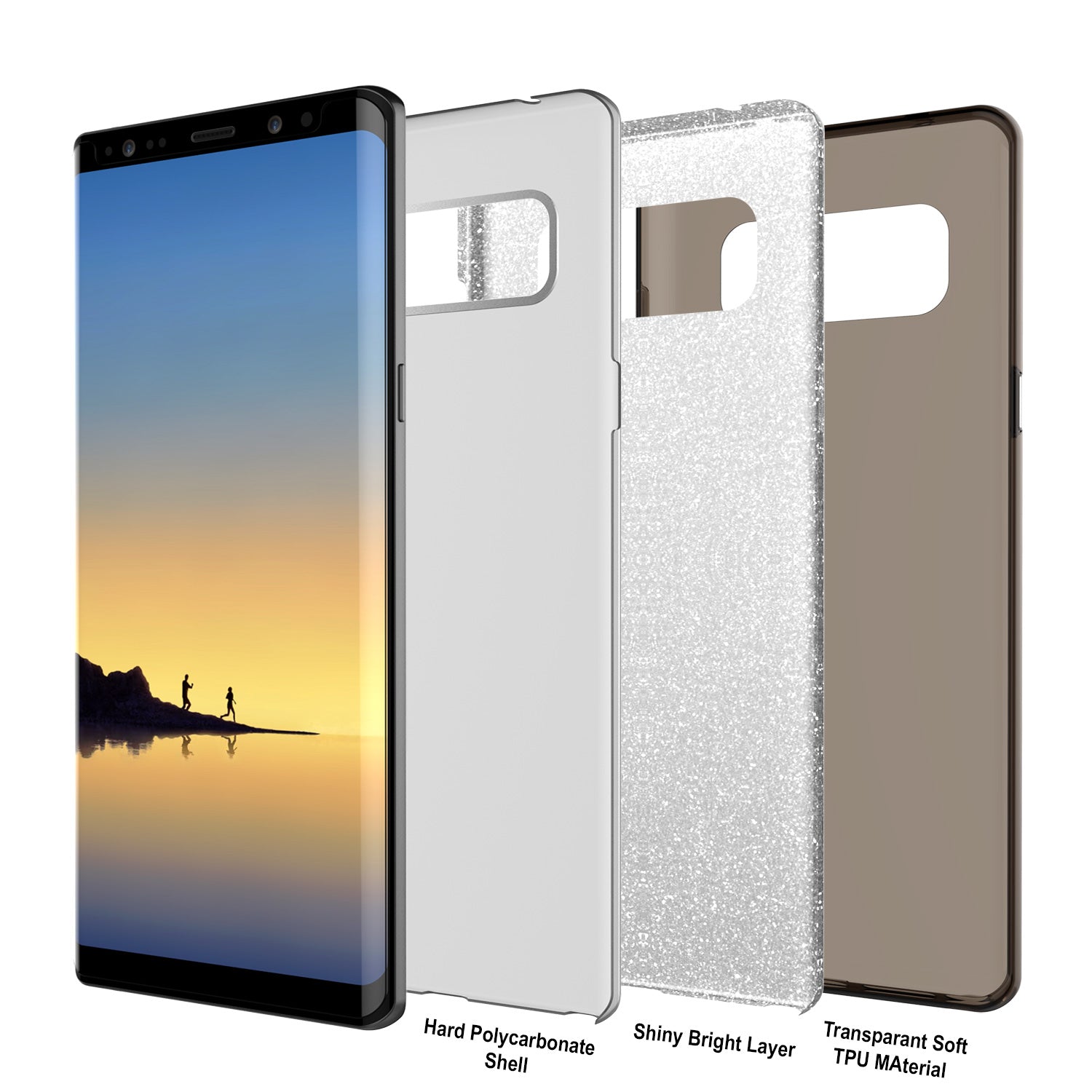 Galaxy Note 8 Punkcase Galactic 2.0 Ultra Slim Case | Black/Grey