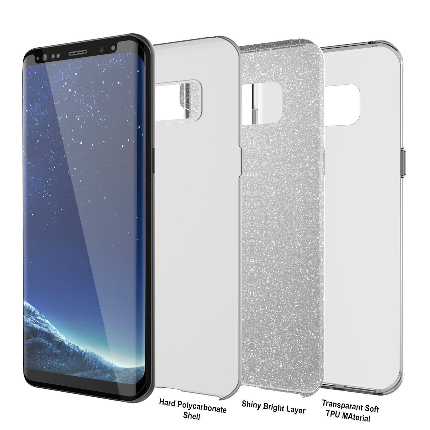 Galaxy S8 Case, Punkcase Galactic 2.0 Series Ultra Slim Protective Armor TPU Cover w/ PunkShield Screen Protector [Silver]