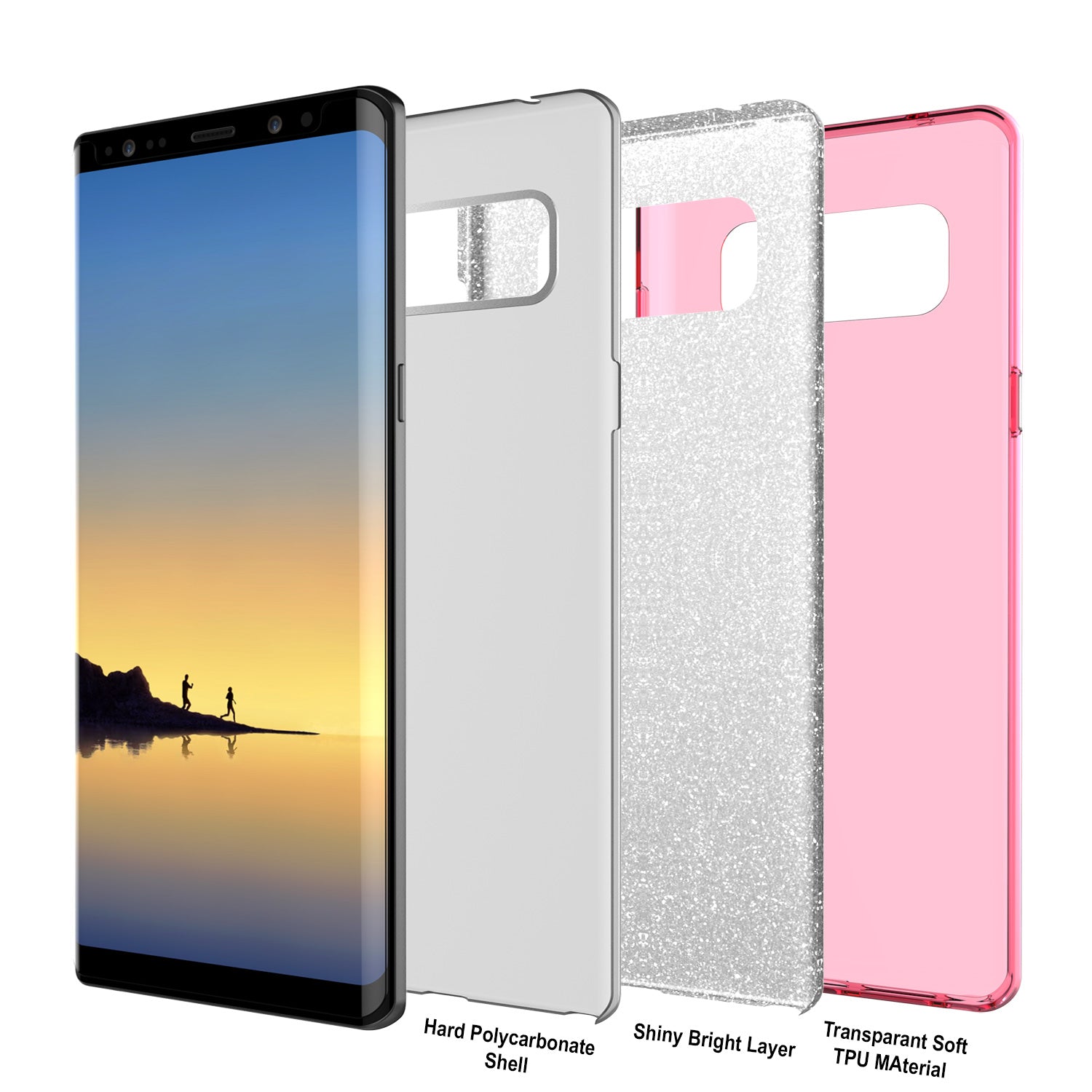 Galaxy Note 8  Punkcase Galactic 2.0 Series Ultra Slim Case [Pink]