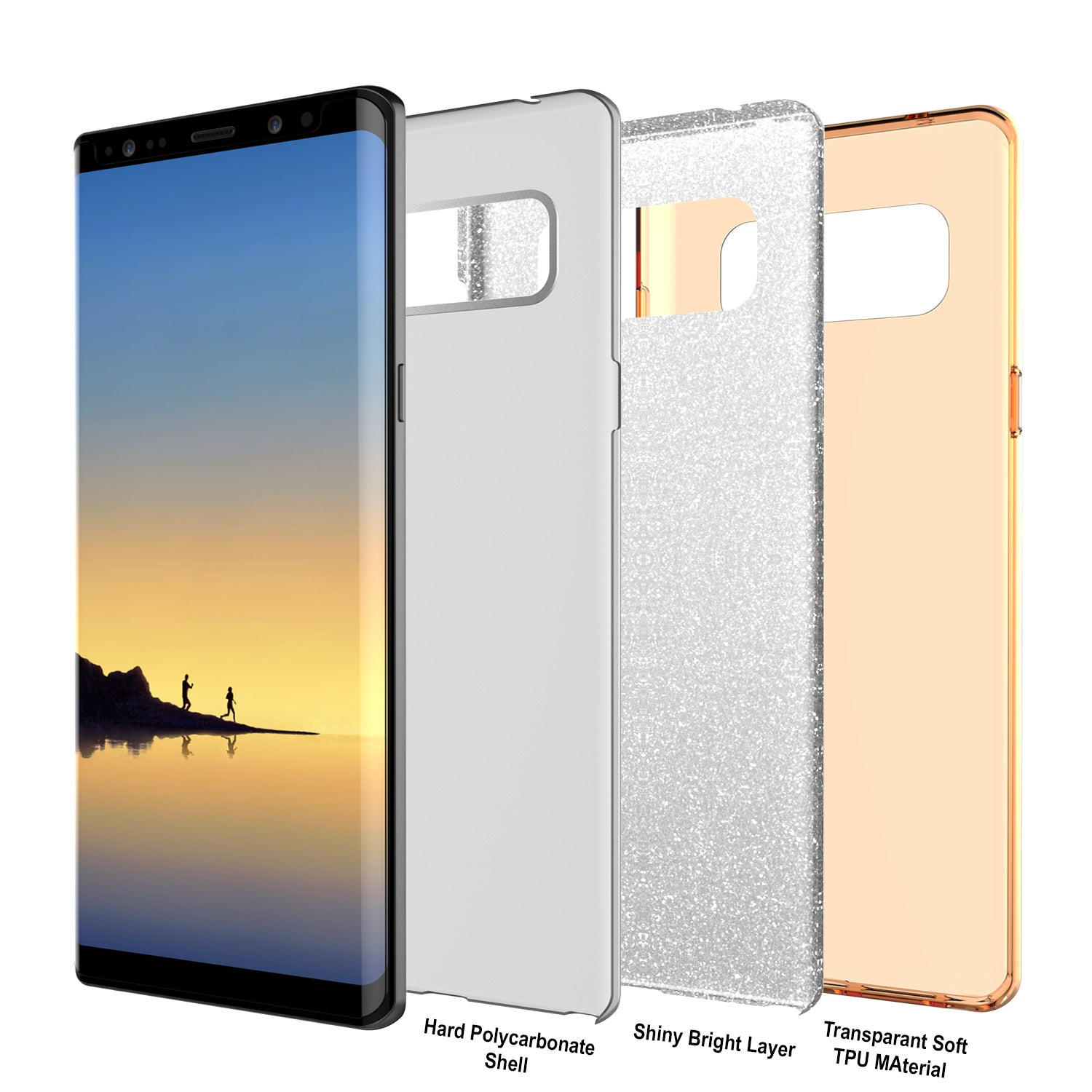 Galaxy Note 8  Punkcase Galactic 2.0 Series Ultra Slim Case [Gold]