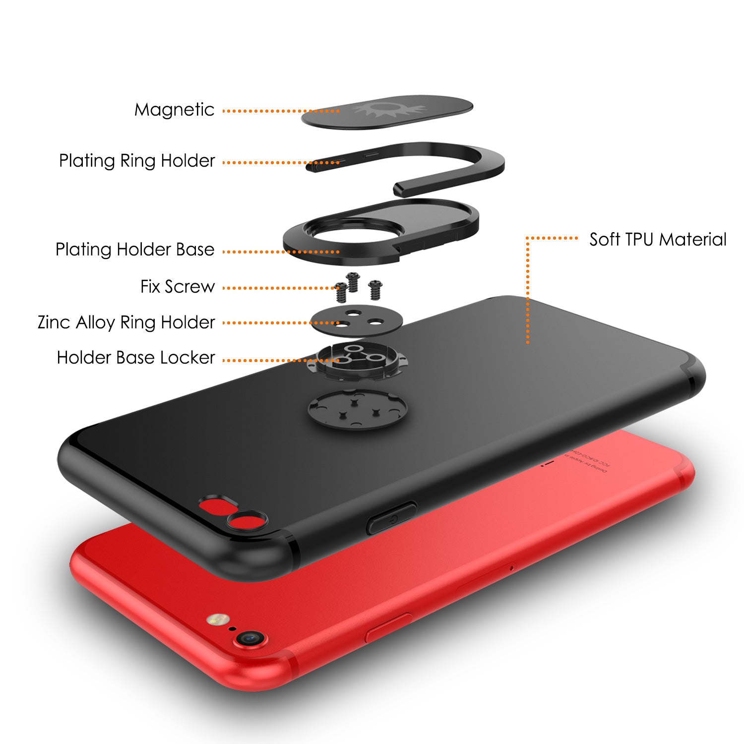 iPhone 8 Case, Punkcase Magnetix Protective TPU Cover W/ Kickstand, PLUS Tempered Glass Screen Protector [Black]