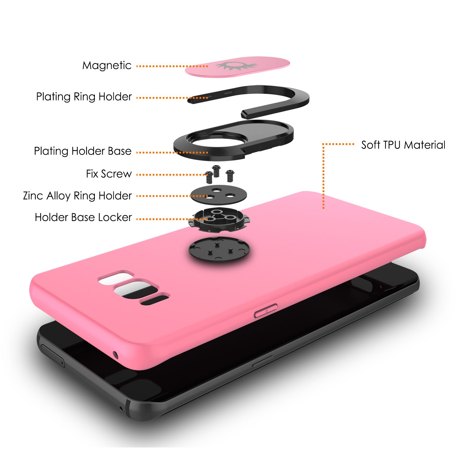 Galaxy S8 Case, Punkcase Magnetix Protective TPU Cover W/ Kickstand, Screen Protector [Pink]