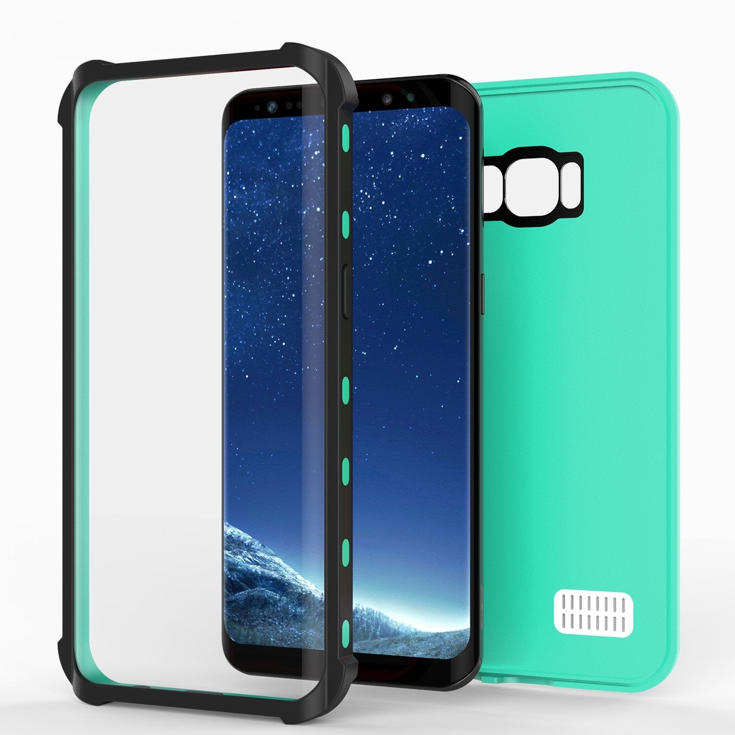 Galaxy S8 Waterproof Case, Punkcase [KickStud Series] [Slim Fit] [IP68 Certified] [Shockproof] [Snowproof] Armor Cover W/ Built-In Kickstand [TEAL]