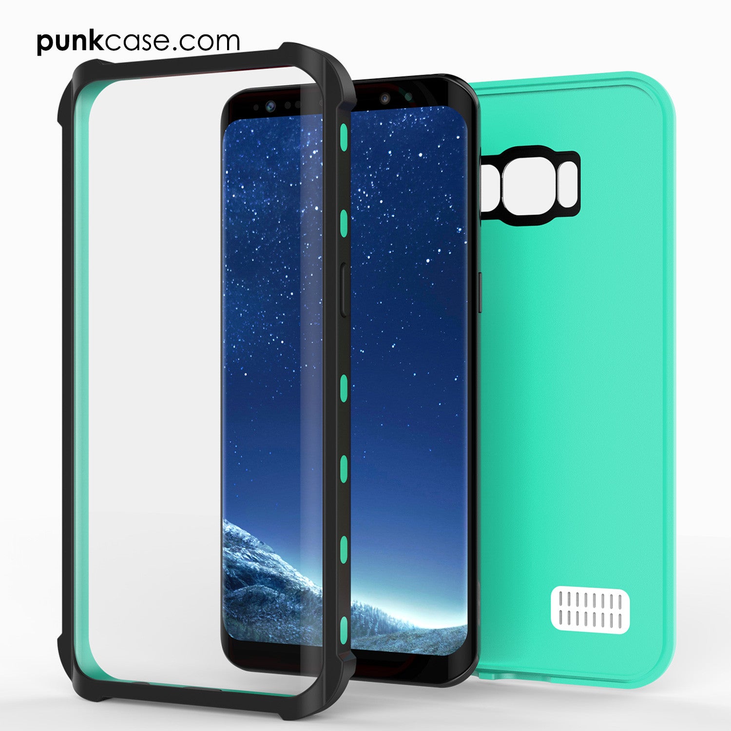 Galaxy S8 Plus Waterproof Case, Punkcase [KickStud Series] [Slim Fit] [IP68 Certified] [Shockproof] [Snowproof] Armor Cover [TEAL]
