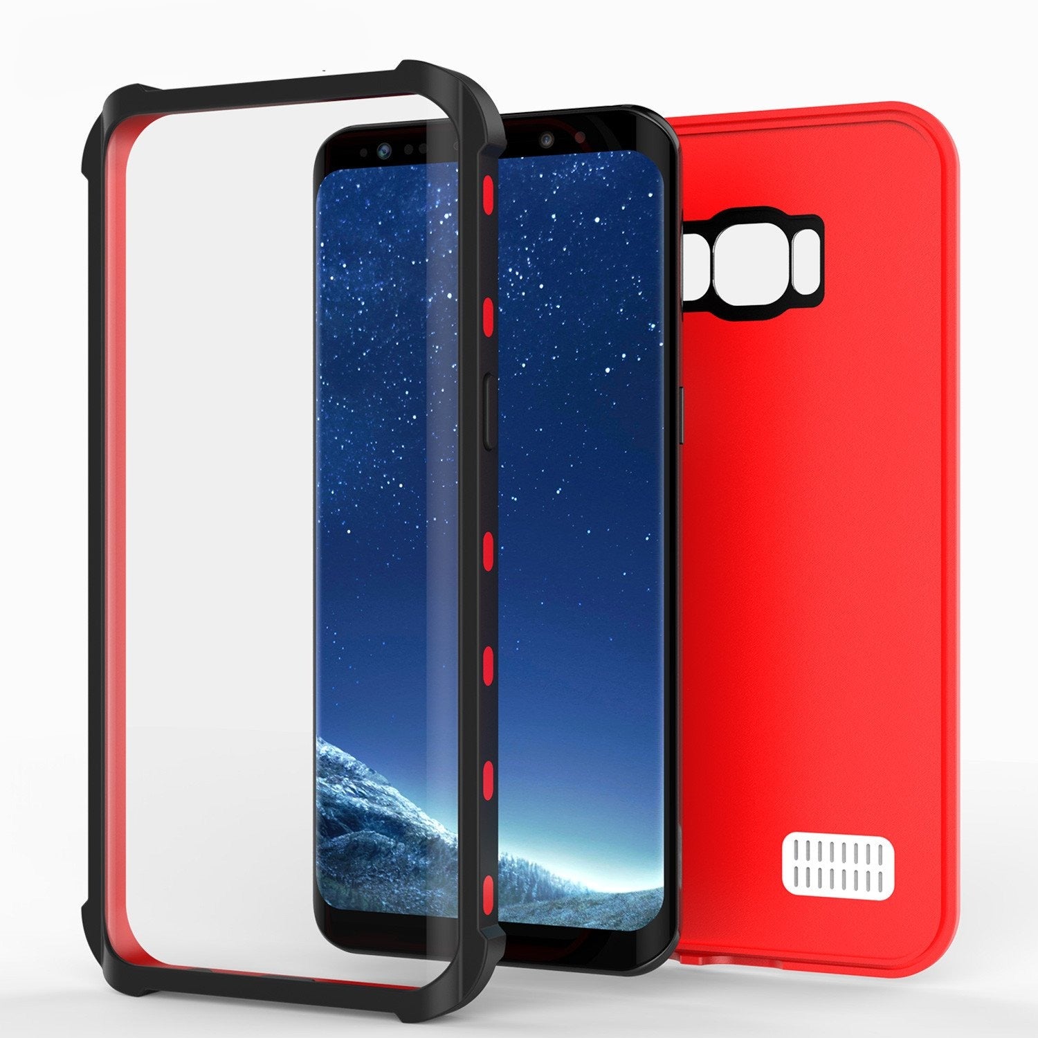 Galaxy S8 Waterproof Case, Punkcase [KickStud Series] [Slim Fit] [IP68 Certified] [Shockproof] [Snowproof] Armor Cover W/ Built-In Kickstand [RED]
