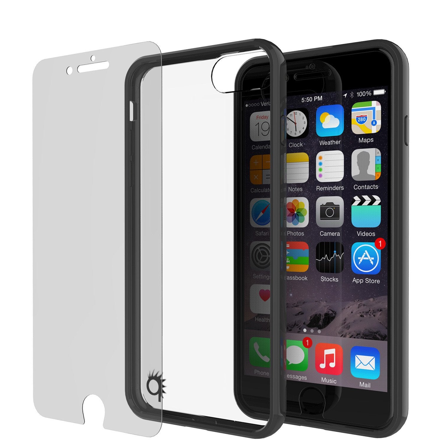 iPhone 8+ Plus Case Punkcase LUCID 2.0 Black Series w/ PUNK SHIELD Screen Protector iPhone 8+ Plus Case Punkcase LUCID 2.0 Black Series w/ PUNK SHIELD Screen Protector