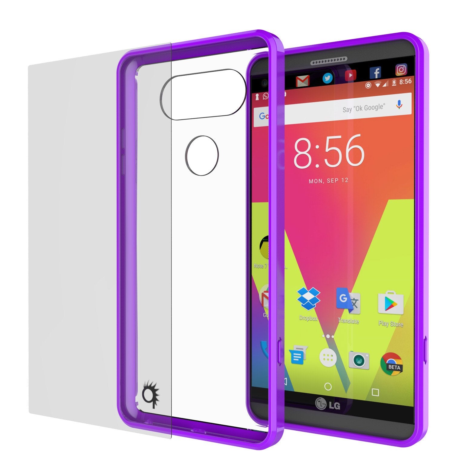 LG v40 Case Punkcase® LUCID 2.0 Purple Series w/ PUNK SHIELD Glass Screen Protector | Ultra Fit