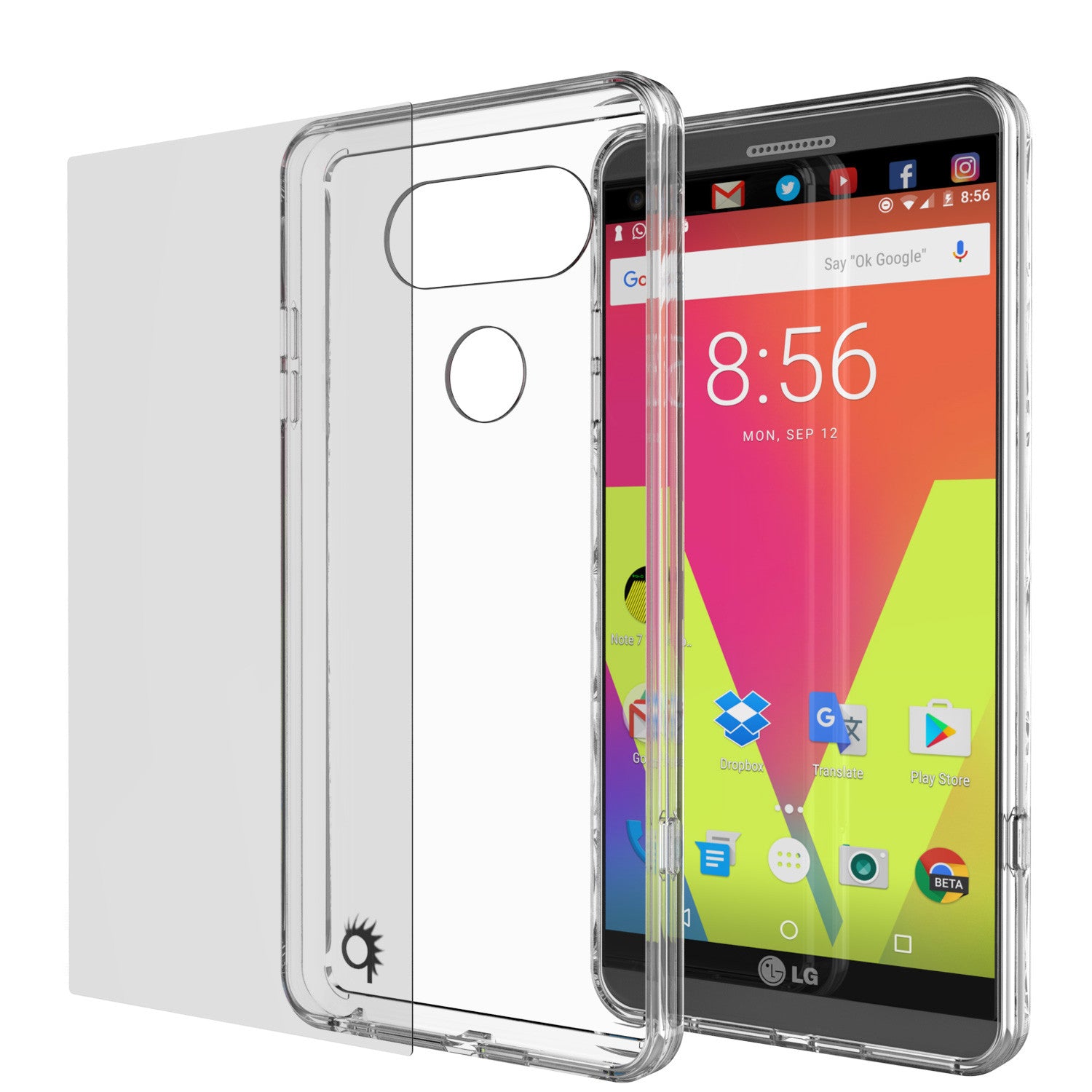 LG v20 Case Punkcase® LUCID 2.0 Clear Series w/ PUNK SHIELD Glass Screen Protector | Ultra Fit