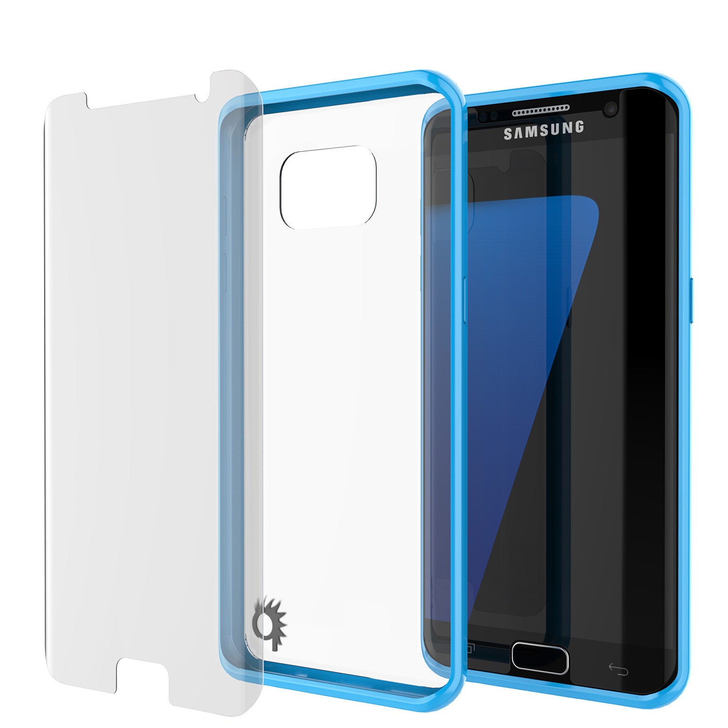 S7 Edge Case Punkcase® LUCID 2.0 Light Blue Series w/ PUNK SHIELD Screen Protector | Ultra Fit