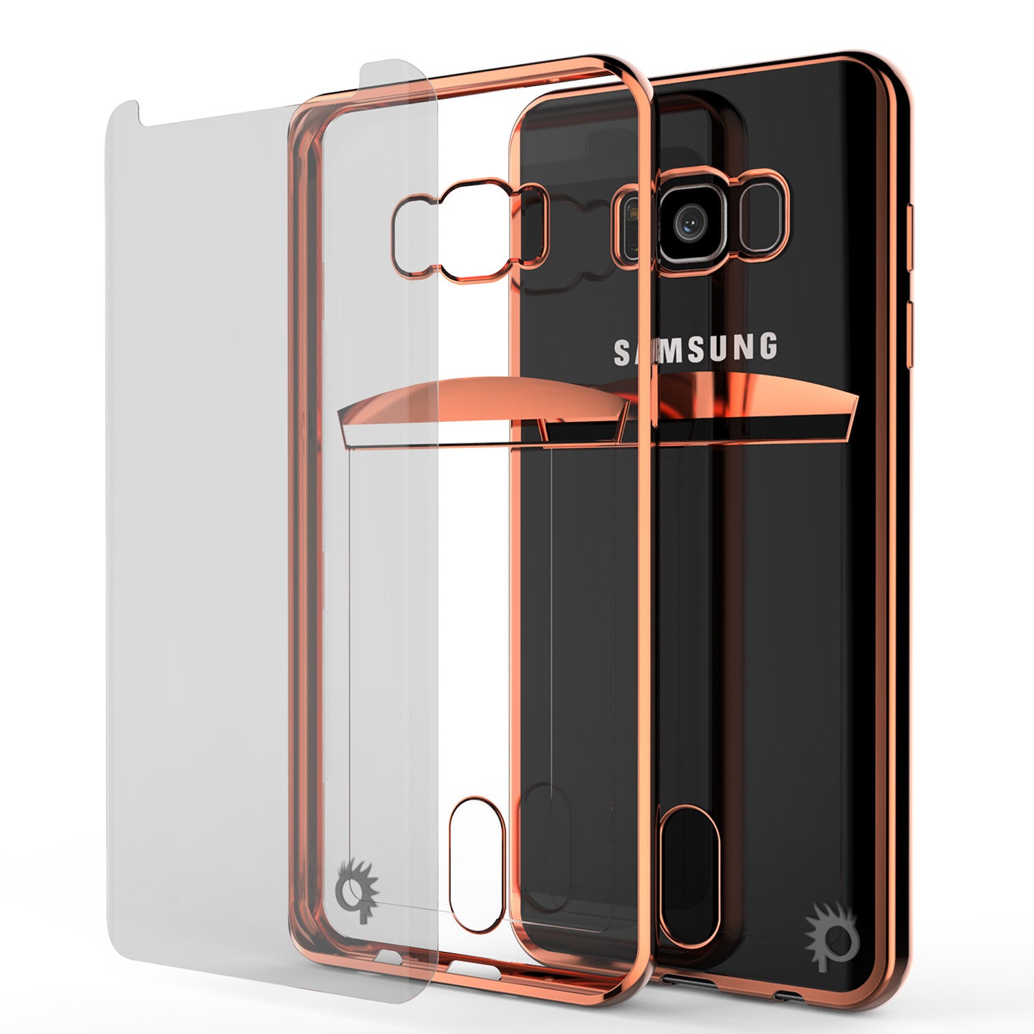 Galaxy S8 Case, PUNKCASE® LUCID Rose Gold Series | Card Slot | SHIELD Screen Protector