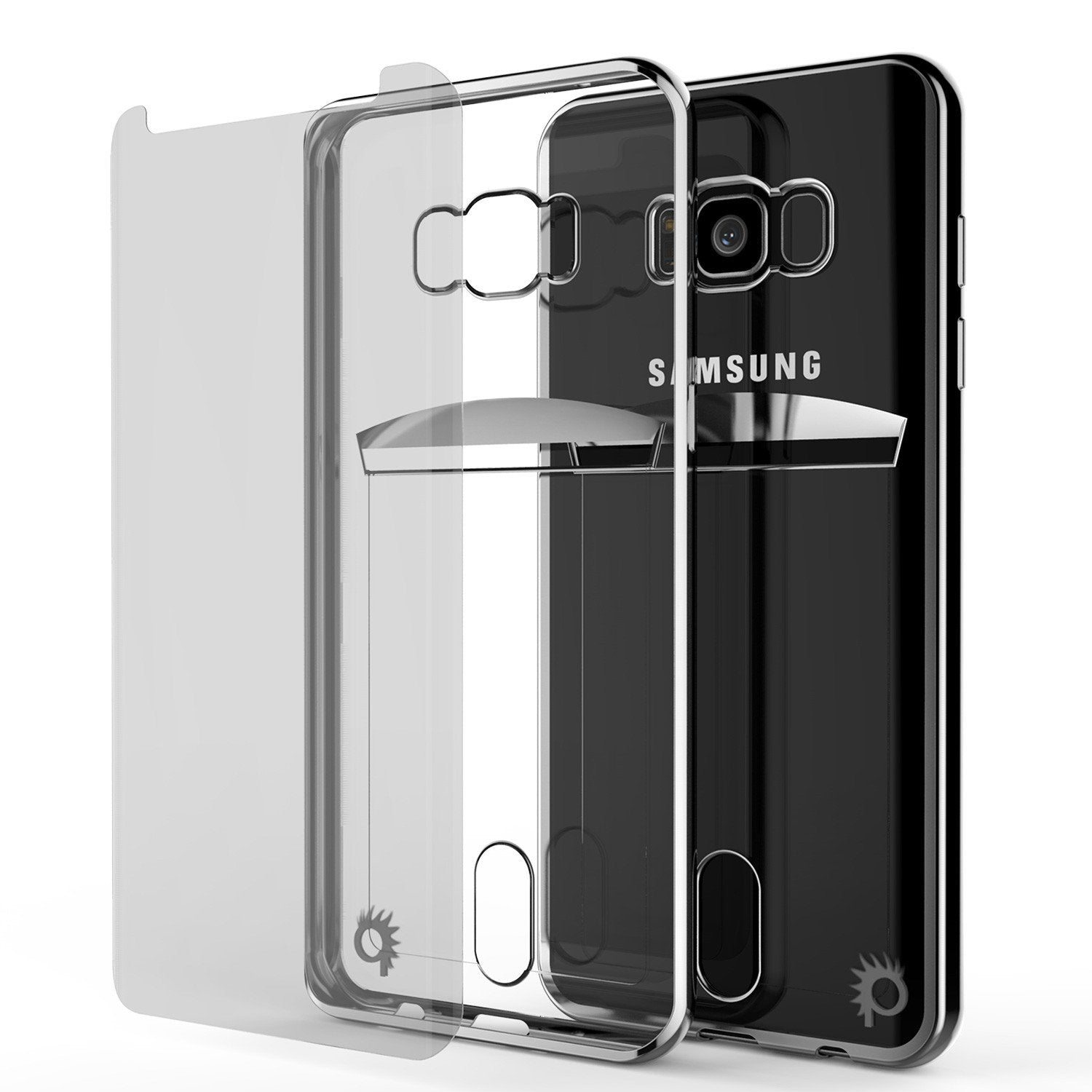 Galaxy S9 Plus Case, PUNKCASE® LUCID Silver Series | Card Slot | SHIELD Screen Protector | Ultra fit