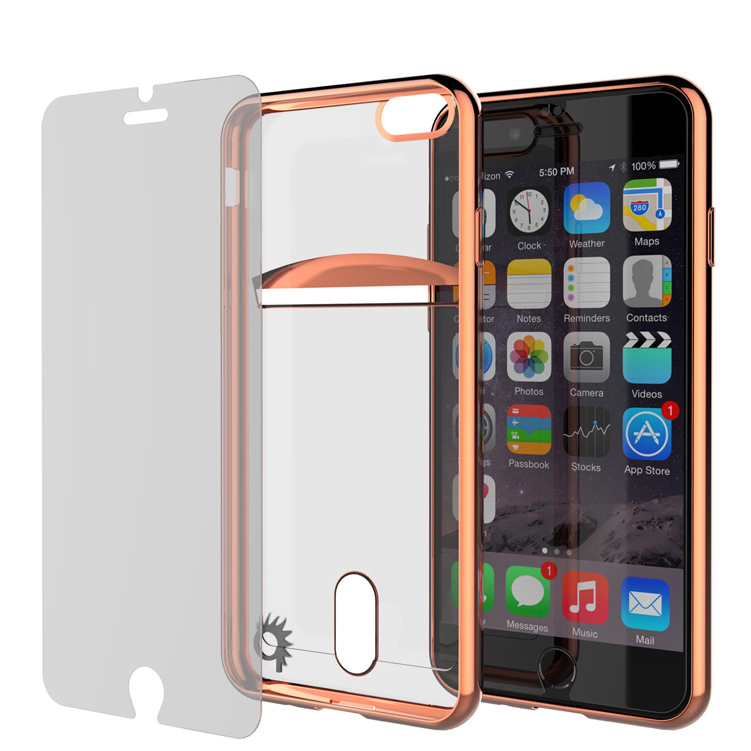 iPhone 7 Case, PUNKCASE® LUCID Rose Gold Series | Card Slot | SHIELD Screen Protector | Ultra fit